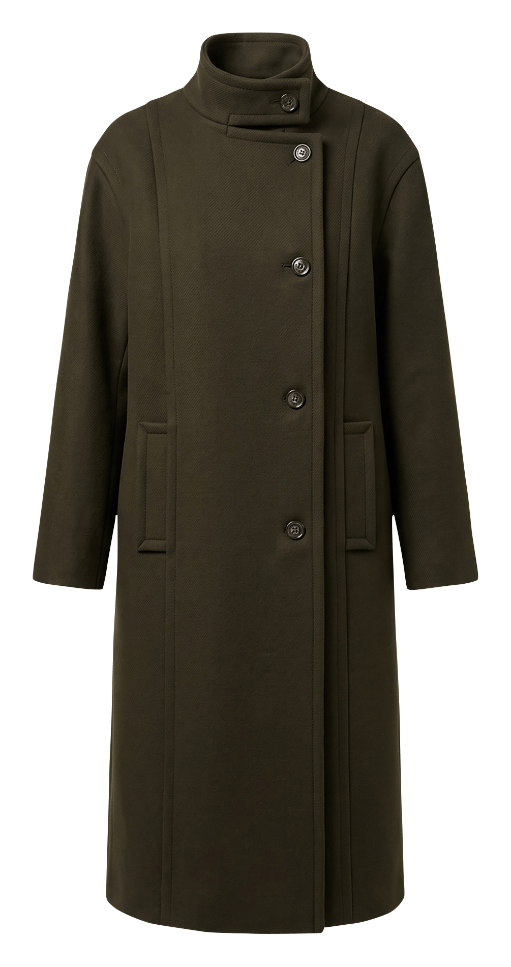Manteau long uni en laine mélangée TARA JARMON Vert