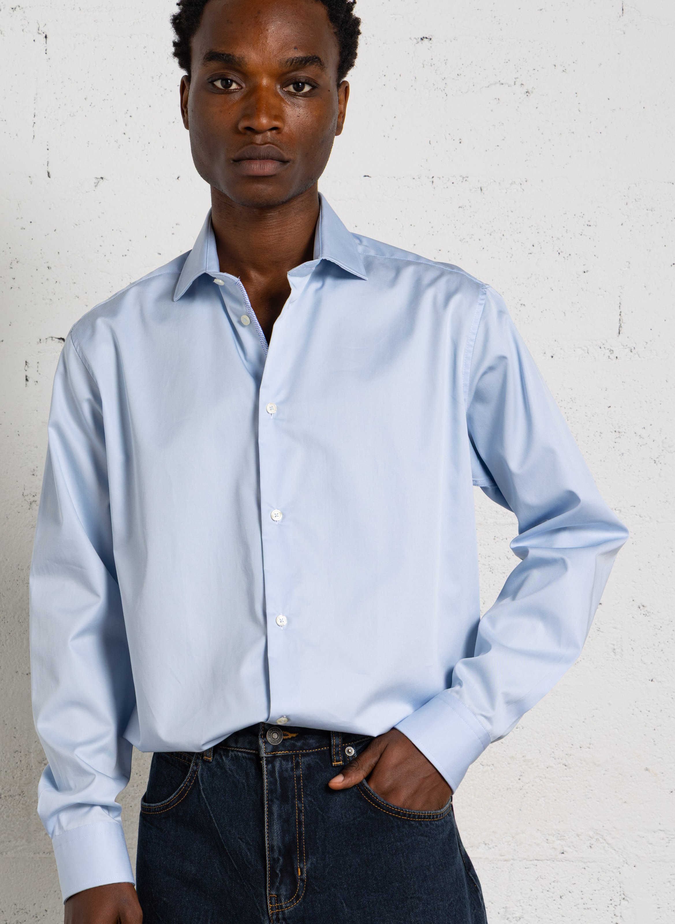 Chemise col classique en coton AU PRINTEMPS PARIS