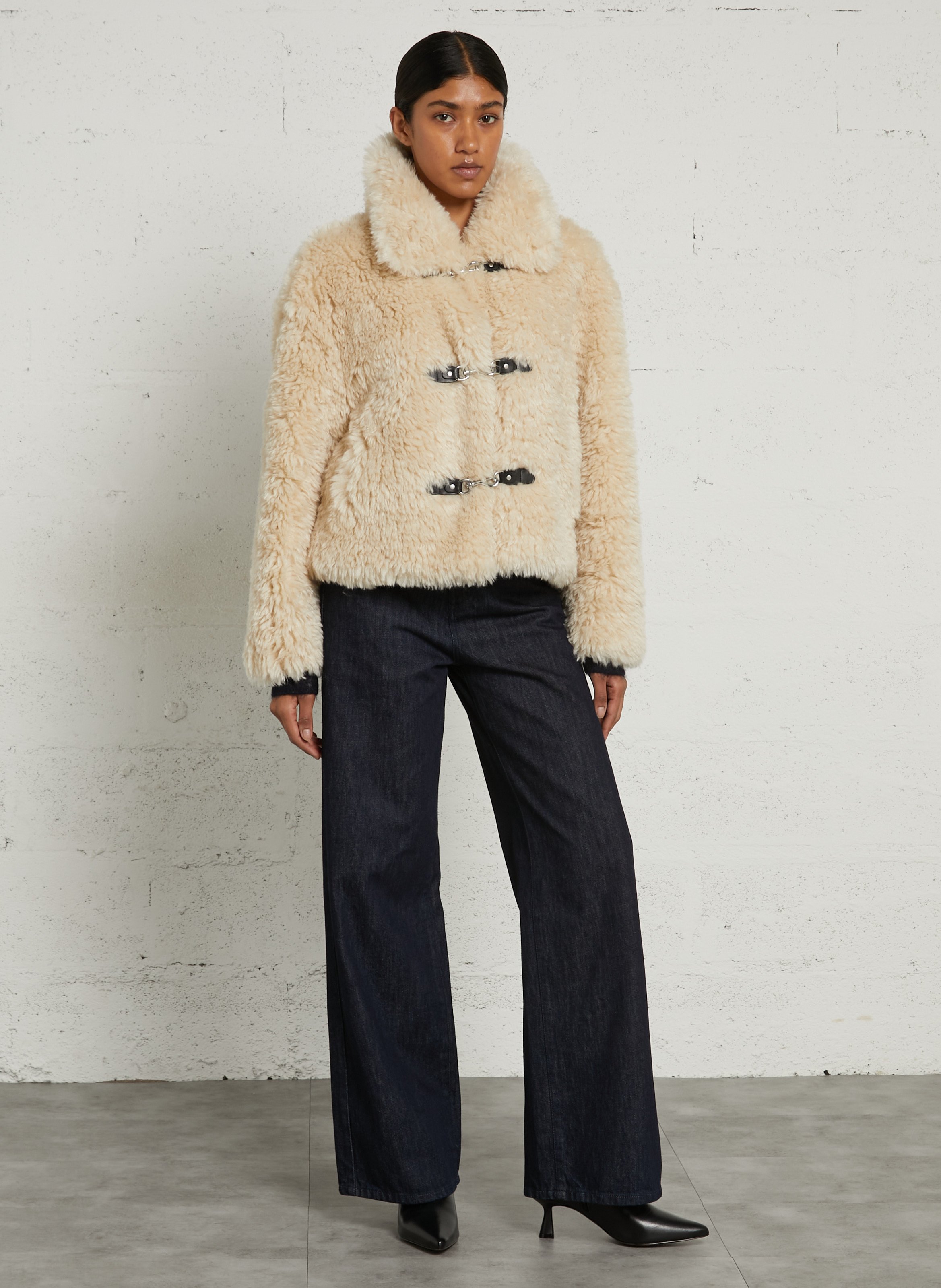 Cardigan col V boutonné en laine mélangée IKKS Bleu