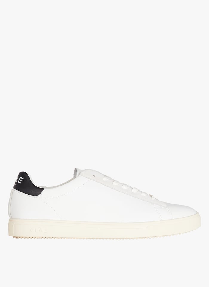 Low top Leather Sneakers White Leather Black Clae Men Place