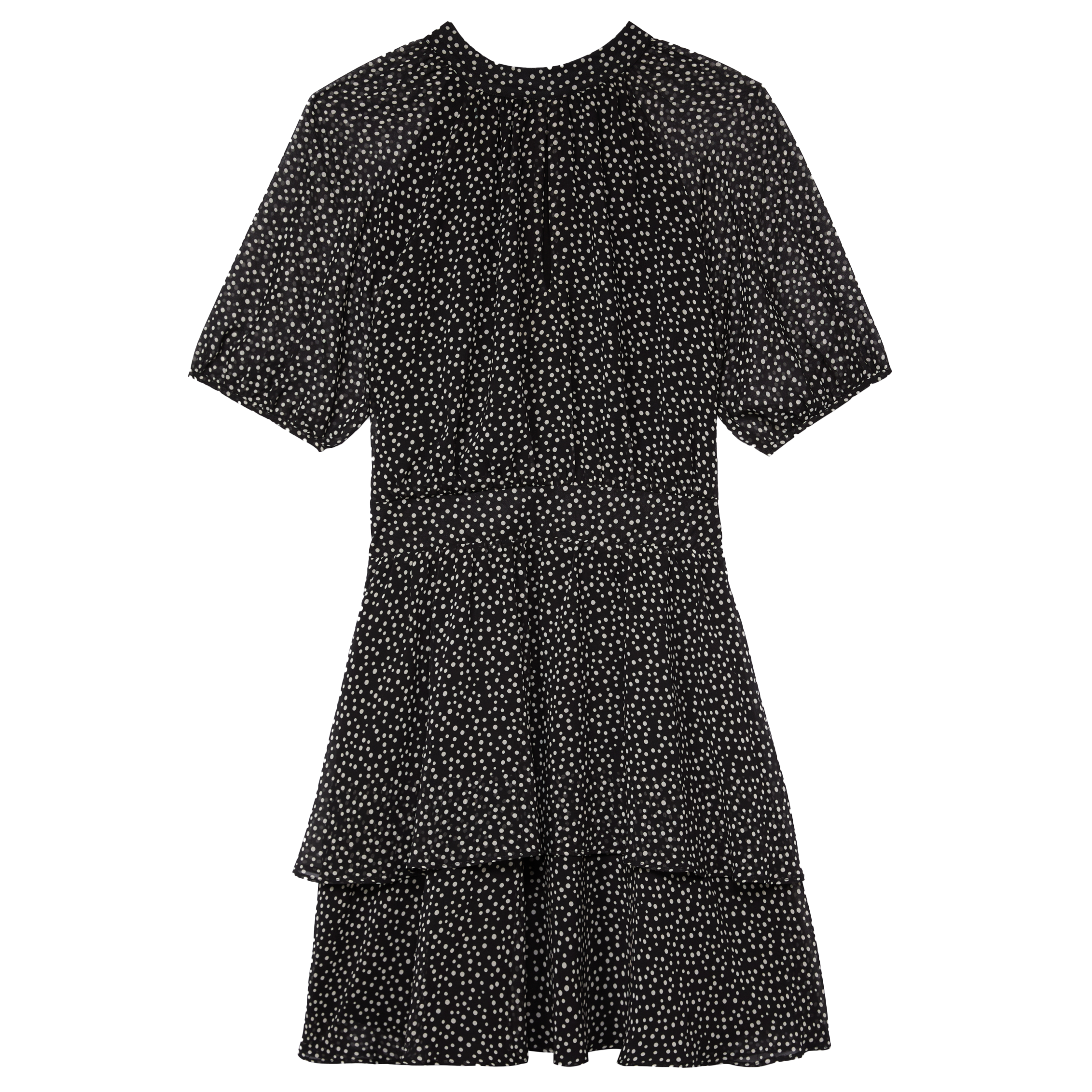 Short polka dot dress with round neck THE KOOPLES Black