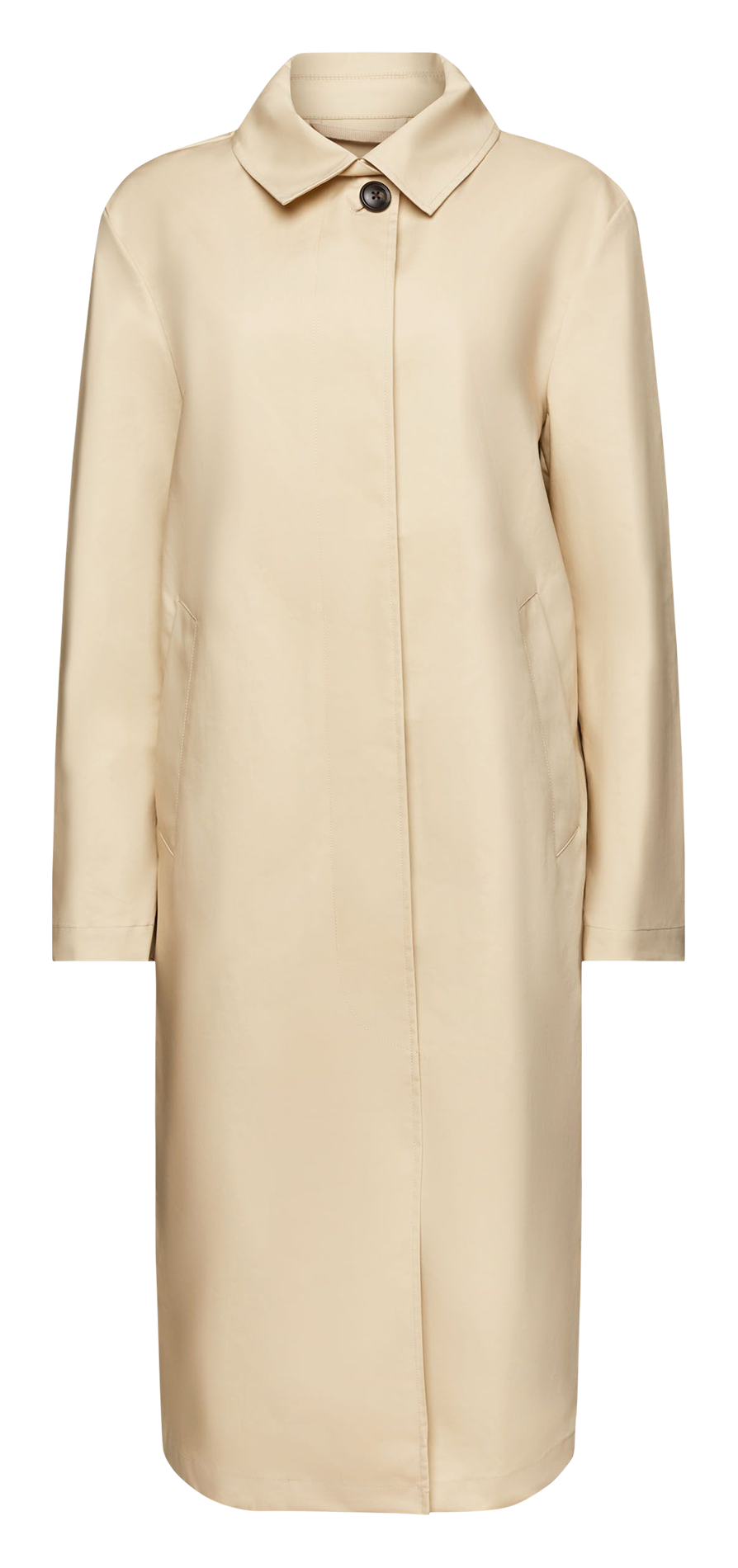 Manteau col classique en coton Beige