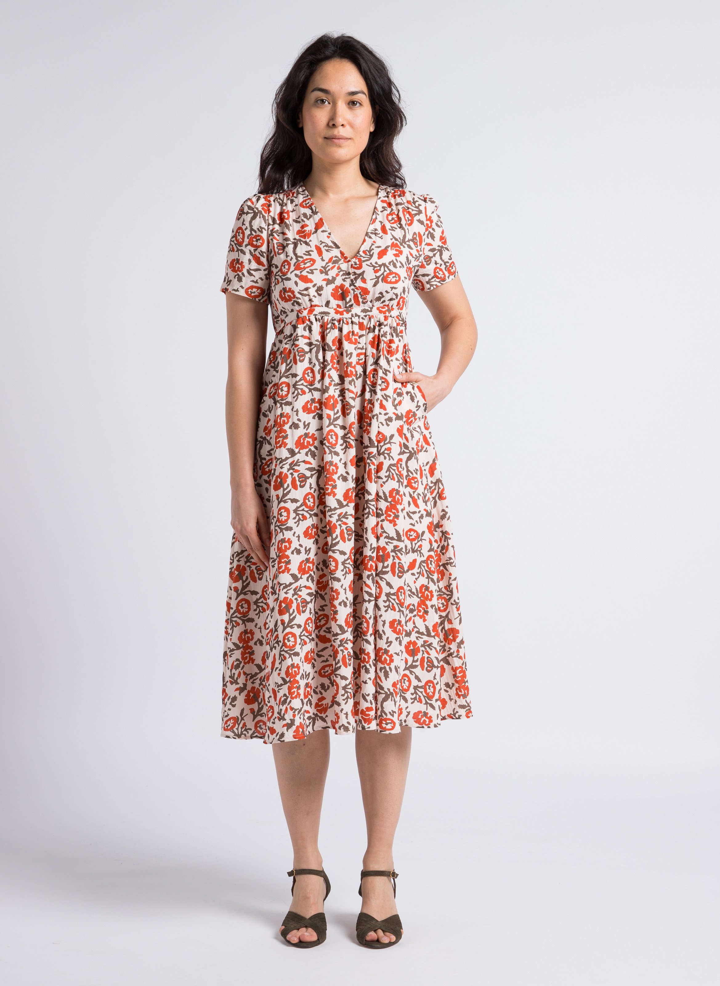 Leren sandalen met hak ANONYMOUS COPENHAGEN Groen