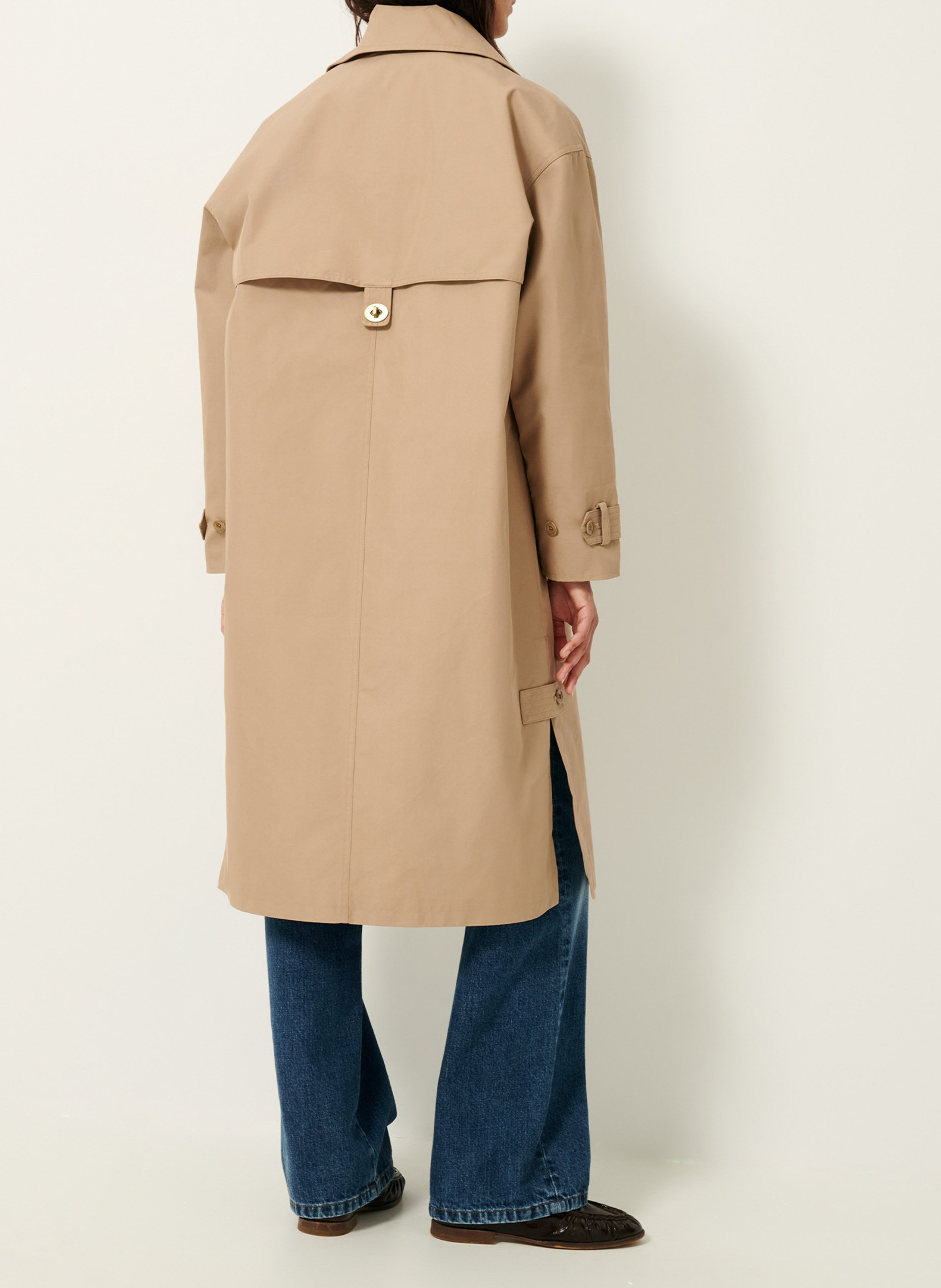Long cotton-blend trench SESSUN Beige