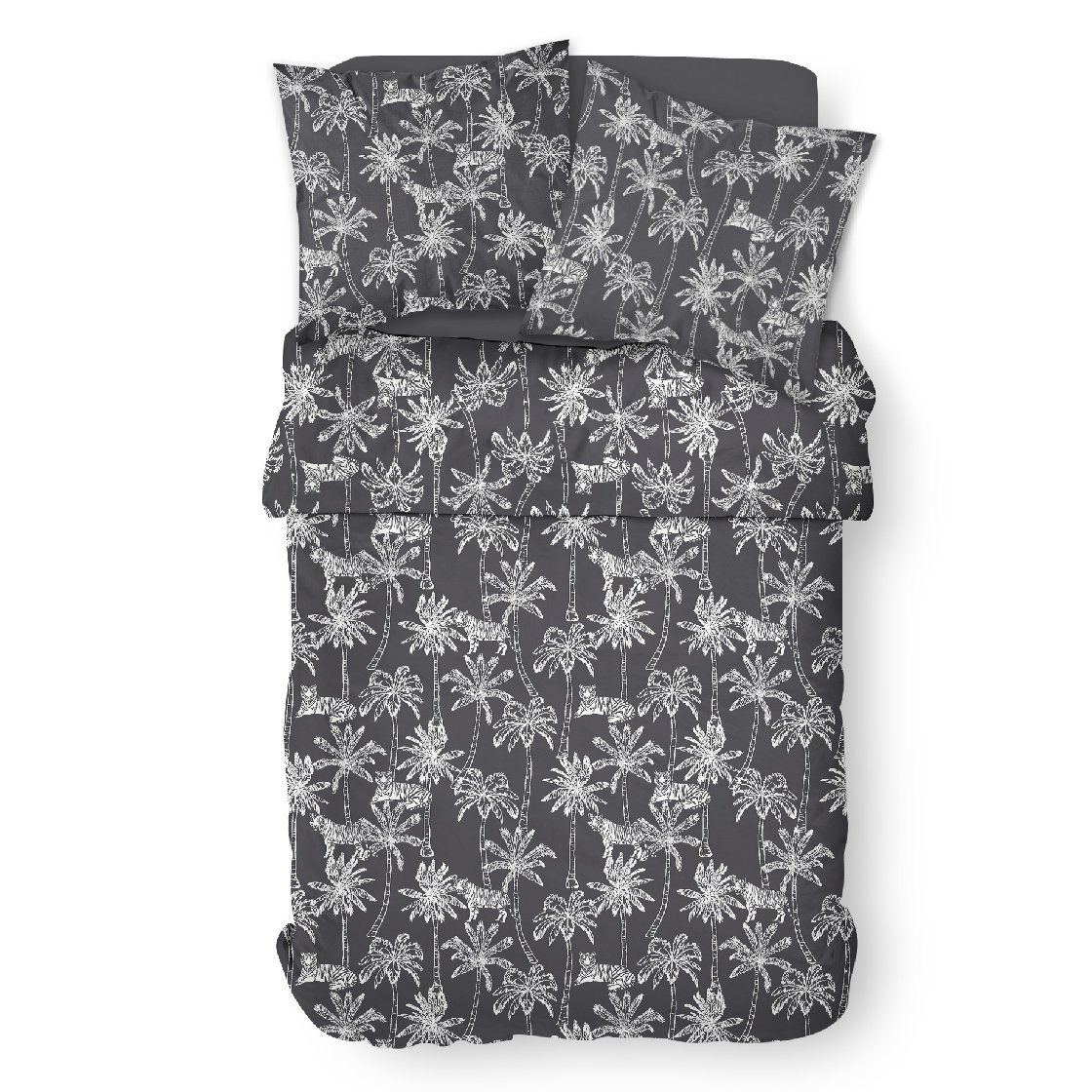 Printed cotton bedding set TODAY LINGE DE MAISON Black