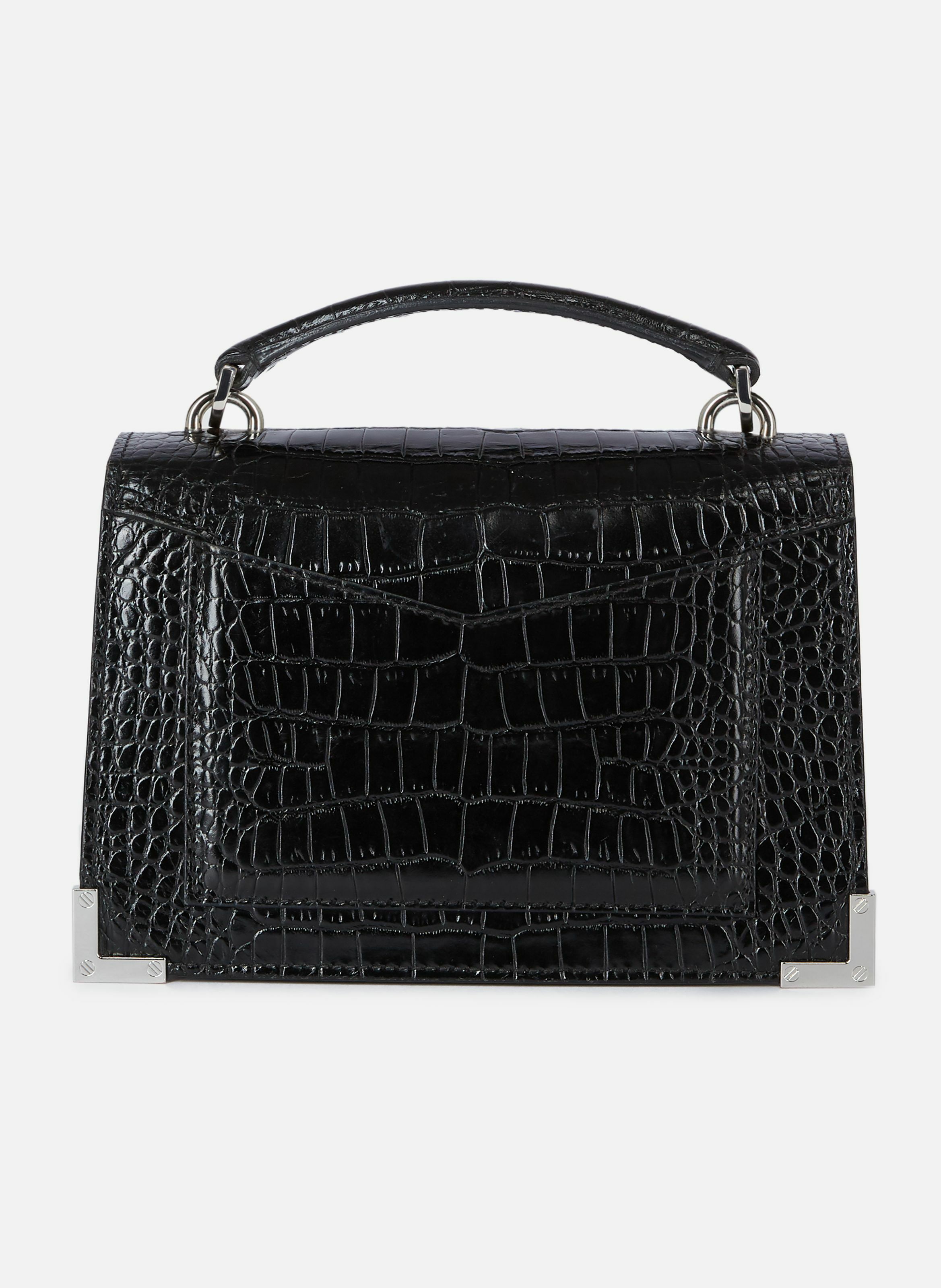 Emily small crocodile-effect leather bag THE KOOPLES Black