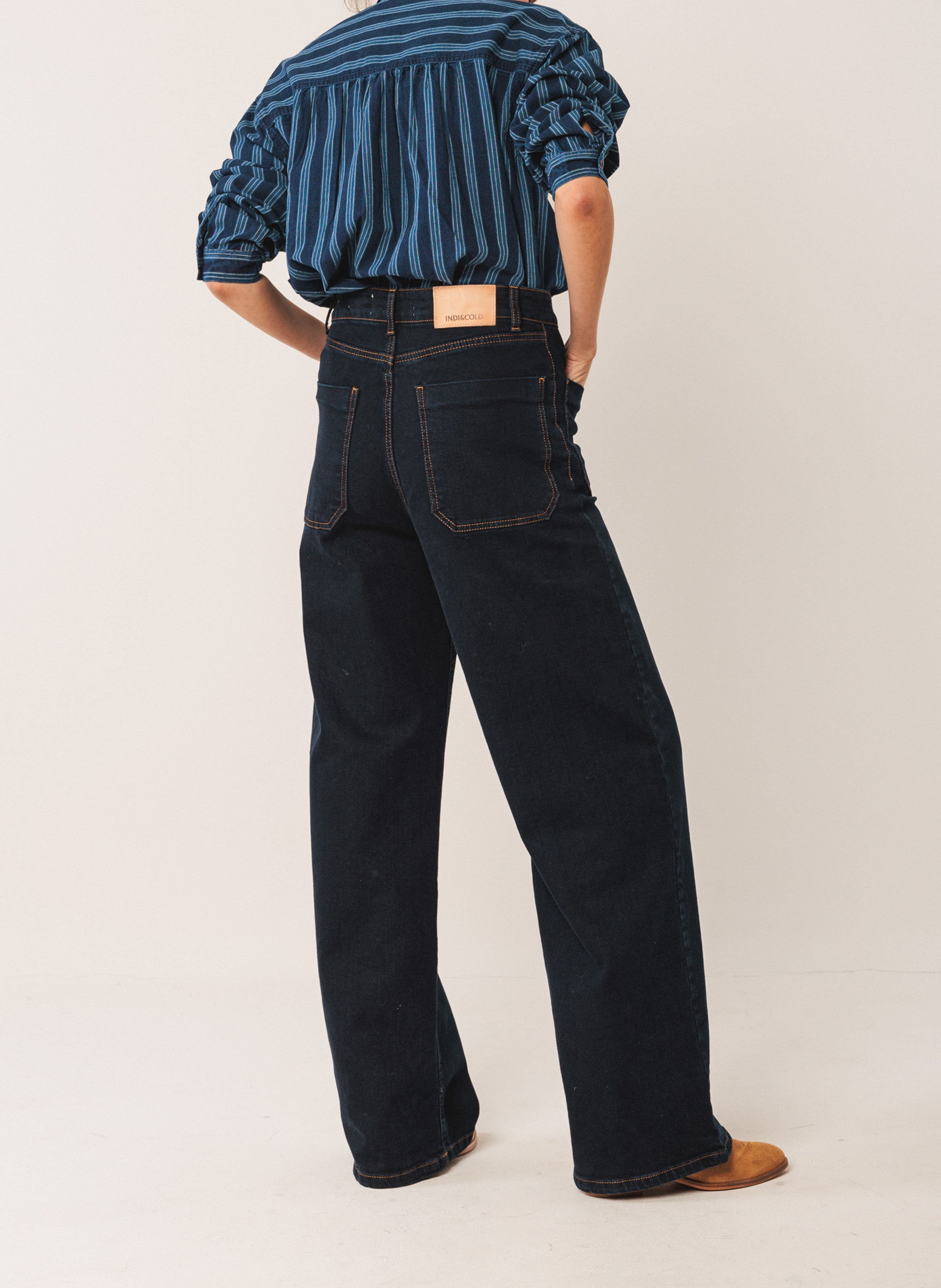 Chemise droite à rayures INDI & COLD Bleu