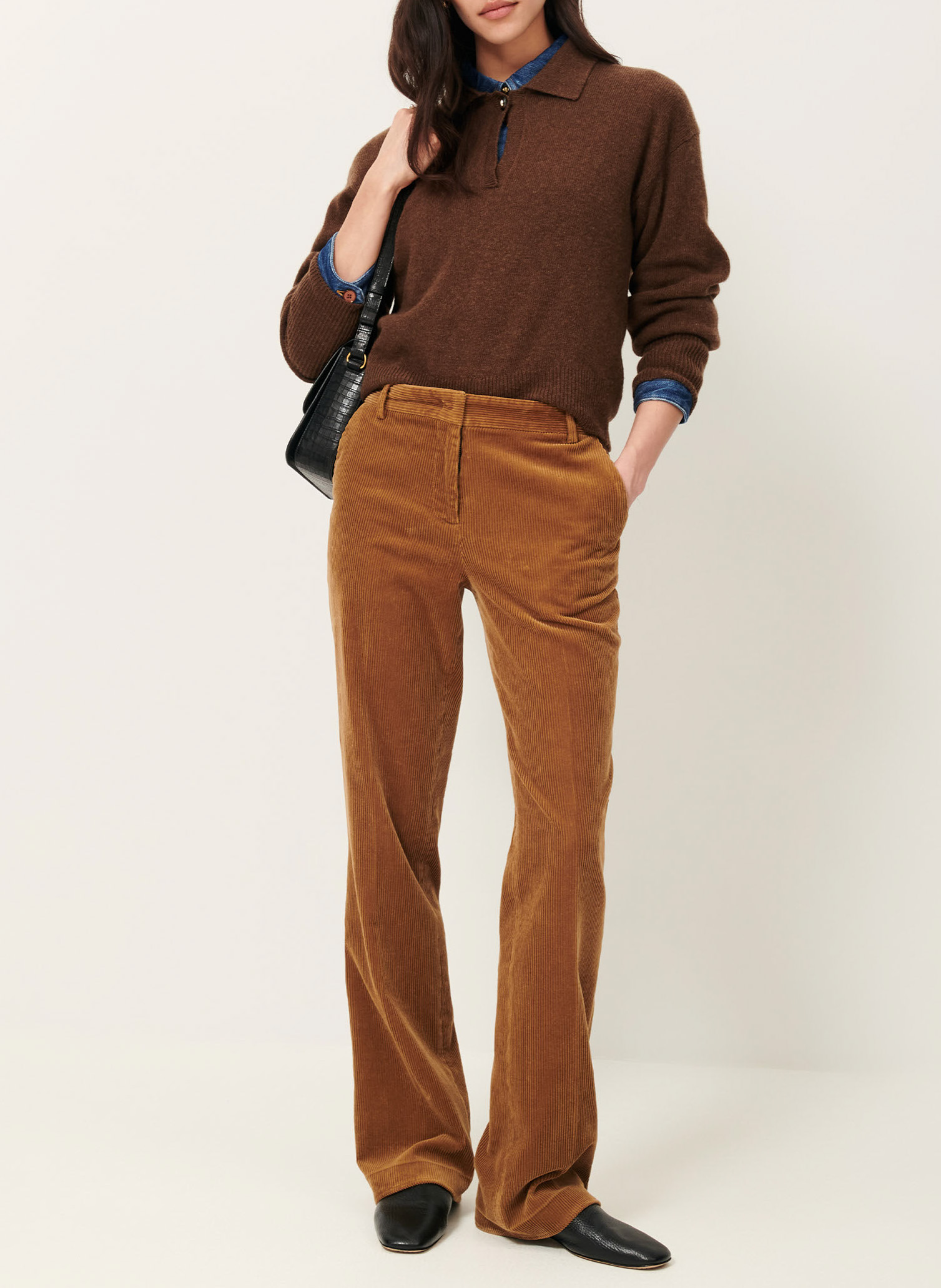 Pantalon droit en coton mélangé SESSUN Marron