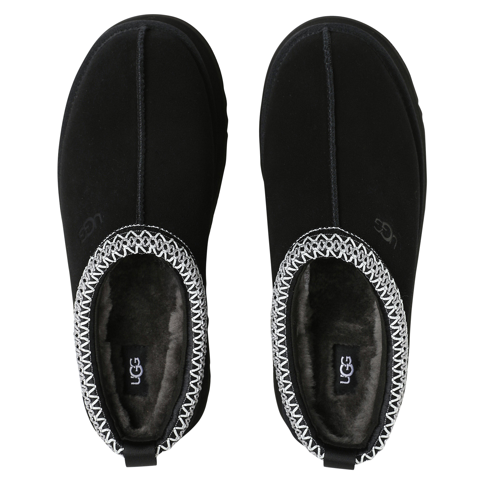 Deels leren klompen UGG Zwart