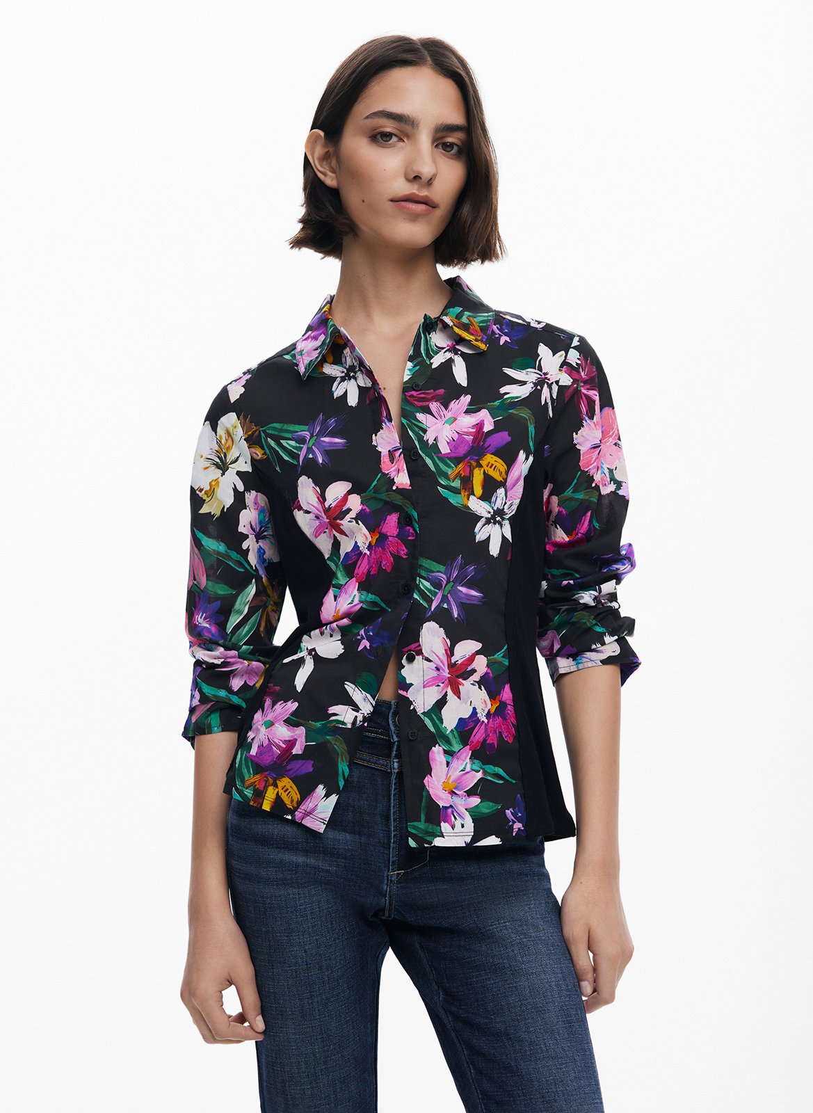 Chemise col classique imprimée DESIGUAL Noir