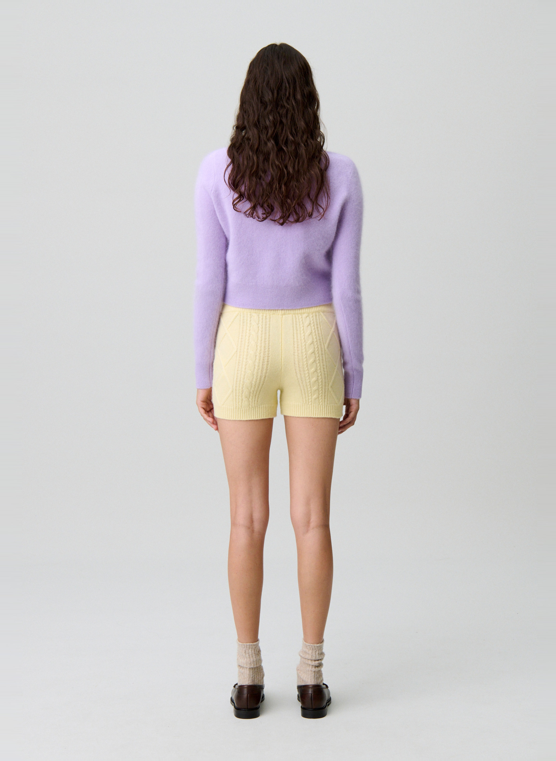 Short moulant en laine et cachemire CLAUDIE PIERLOT Jaune