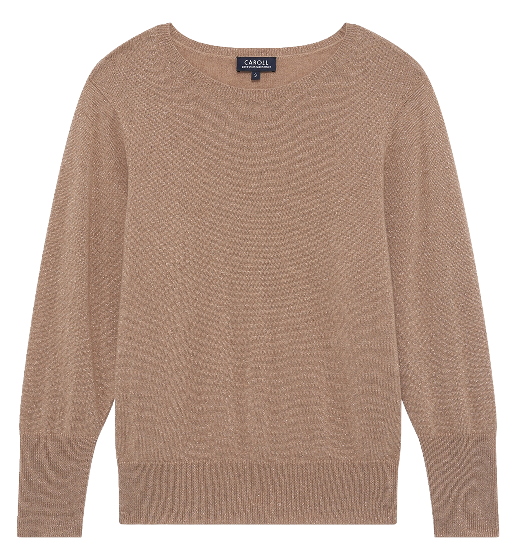 Round-neck cashmere-blend sweater CAROLL Brown