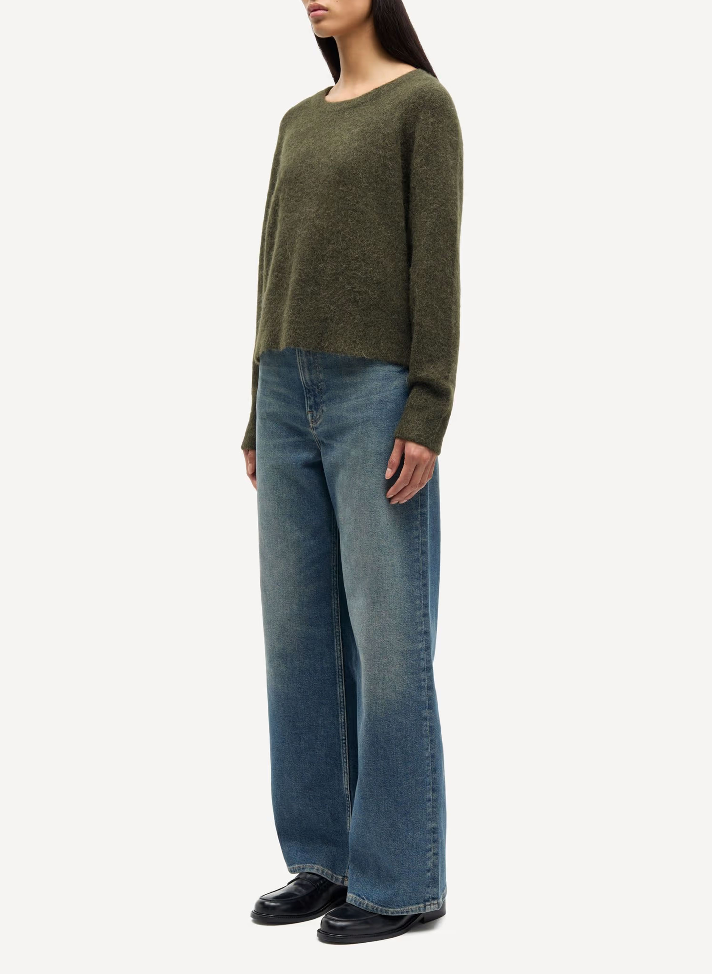 Pull col rond en laine mélangée SAMSOE SAMSOE Vert