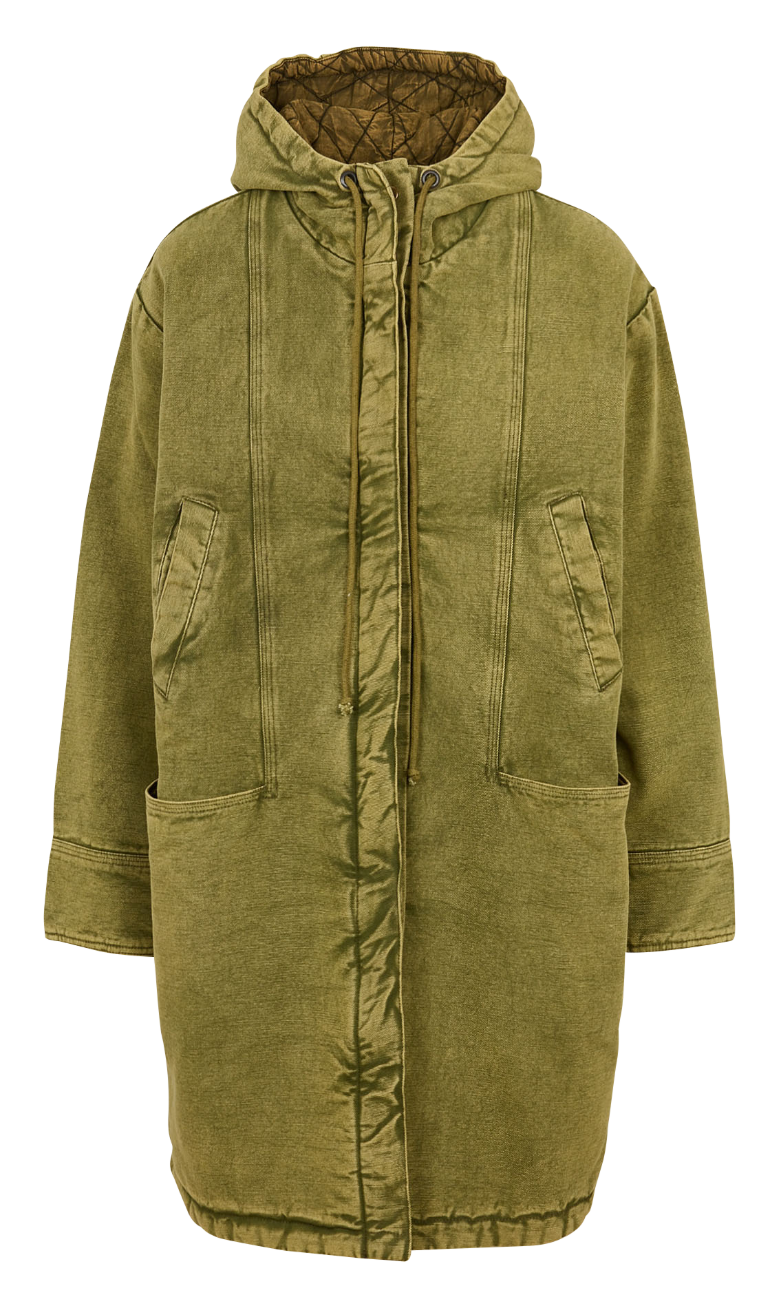 Manteau à capuche en denim LEON & HARPER Kaki