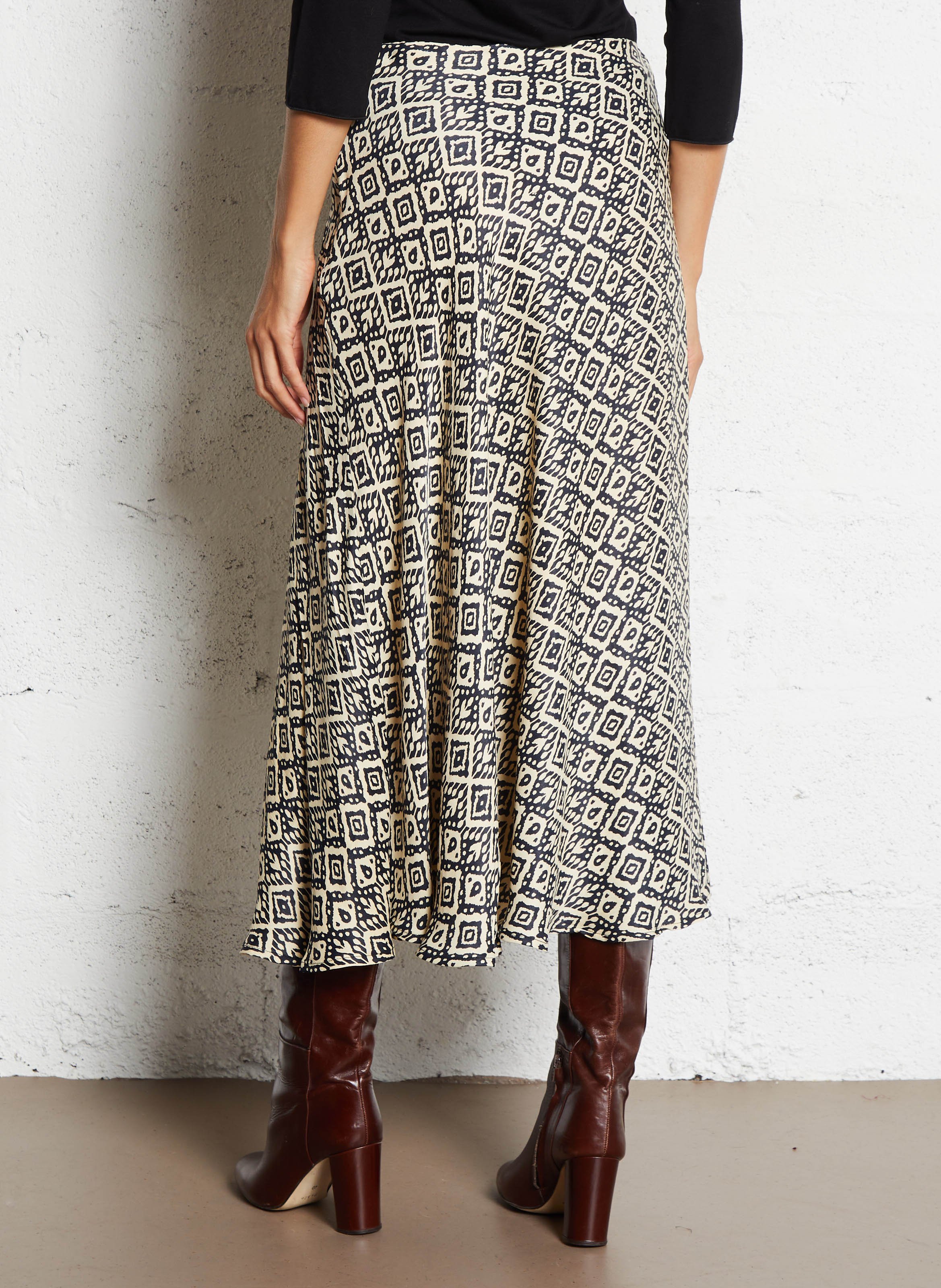 Anel printed midi skirt MAISON HOTEL Beige