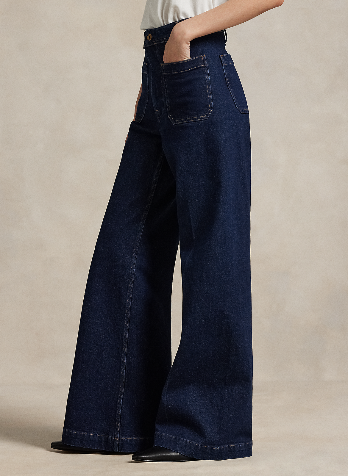 Jean patte d'eph en coton mélangé POLO RALPH LAUREN Bleu