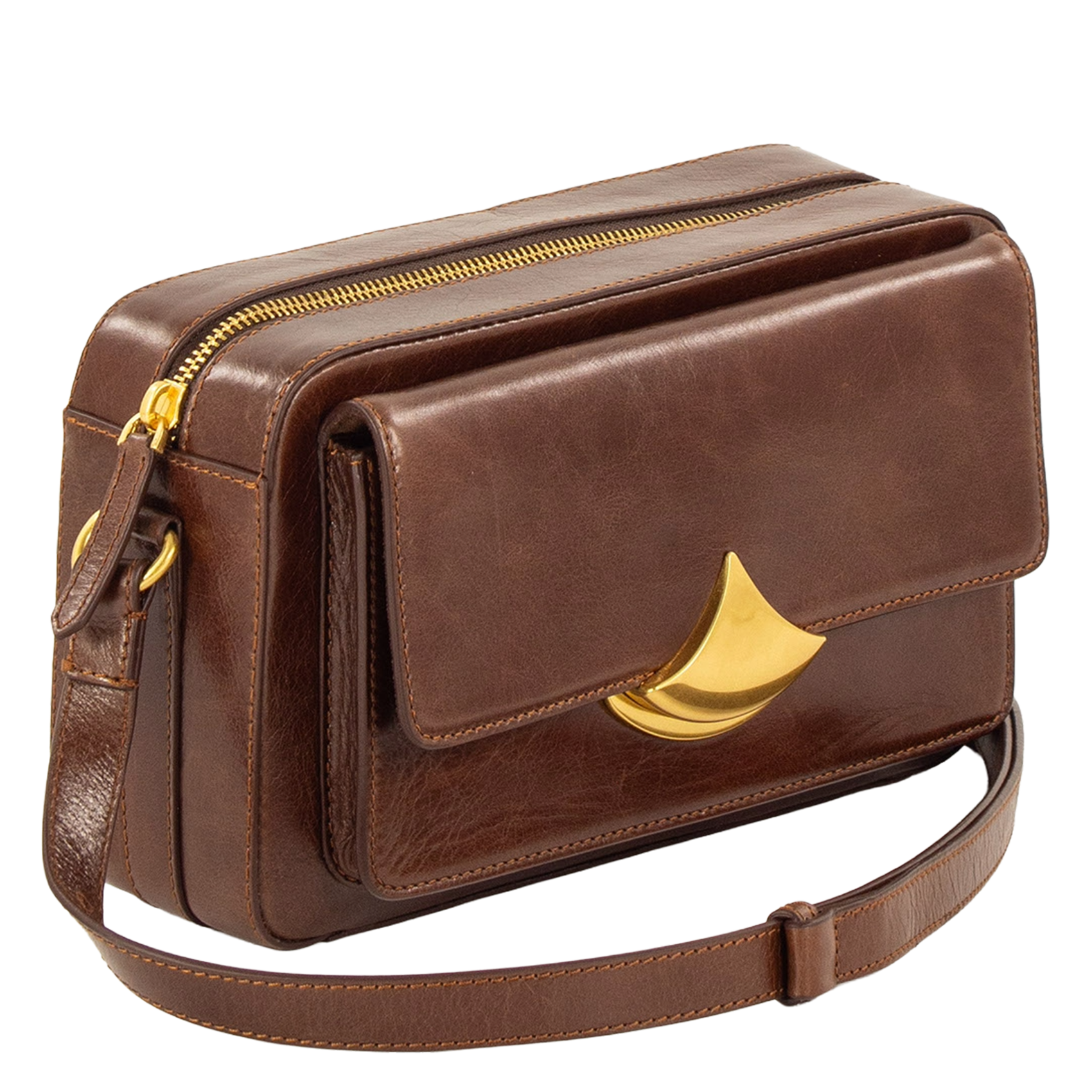 Kameratasche mit Reißverschluss aus Leder SESSUN Braun