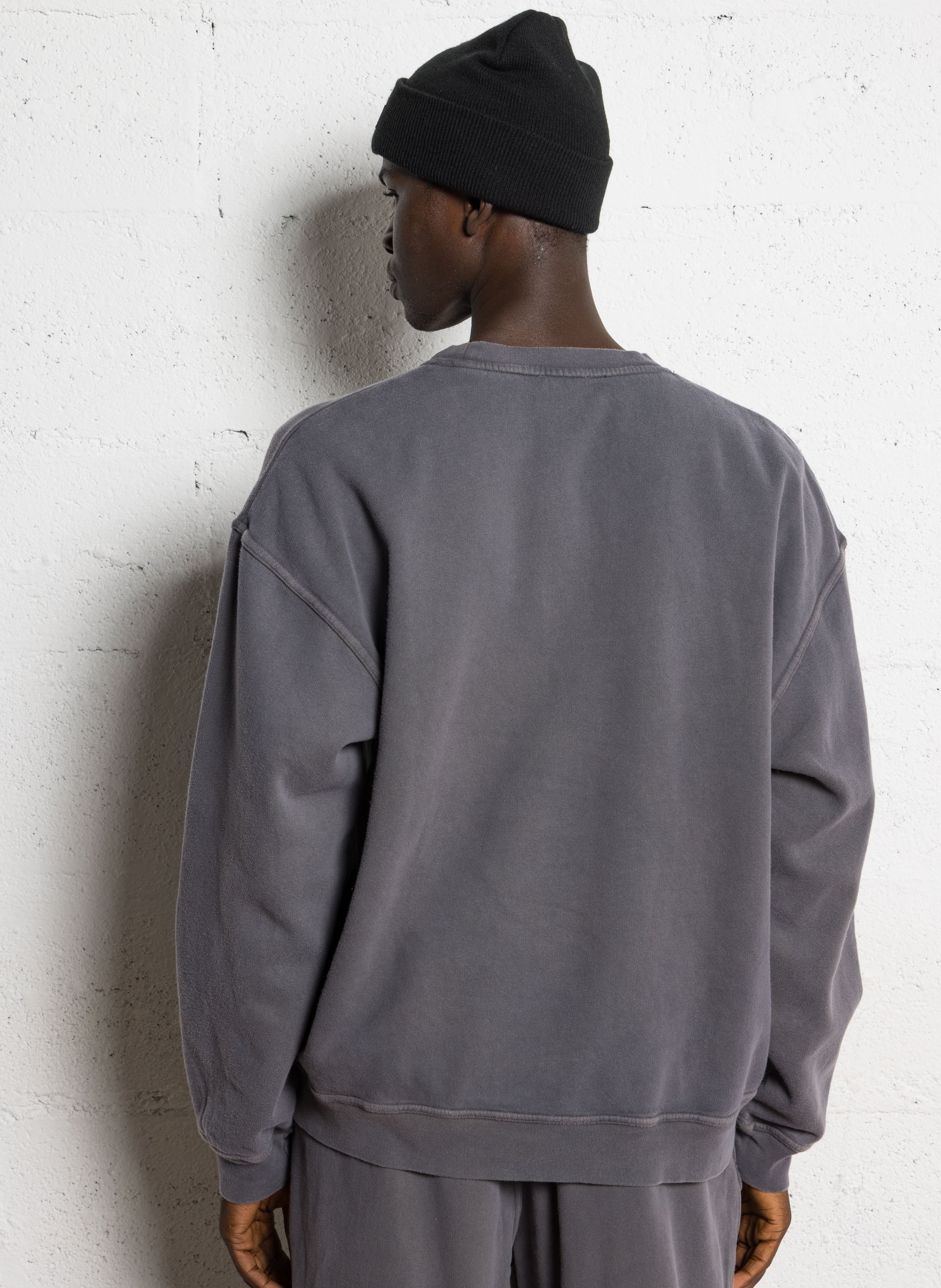 Straight-cut cotton round-neck sweater AMERICAN VINTAGE Grey