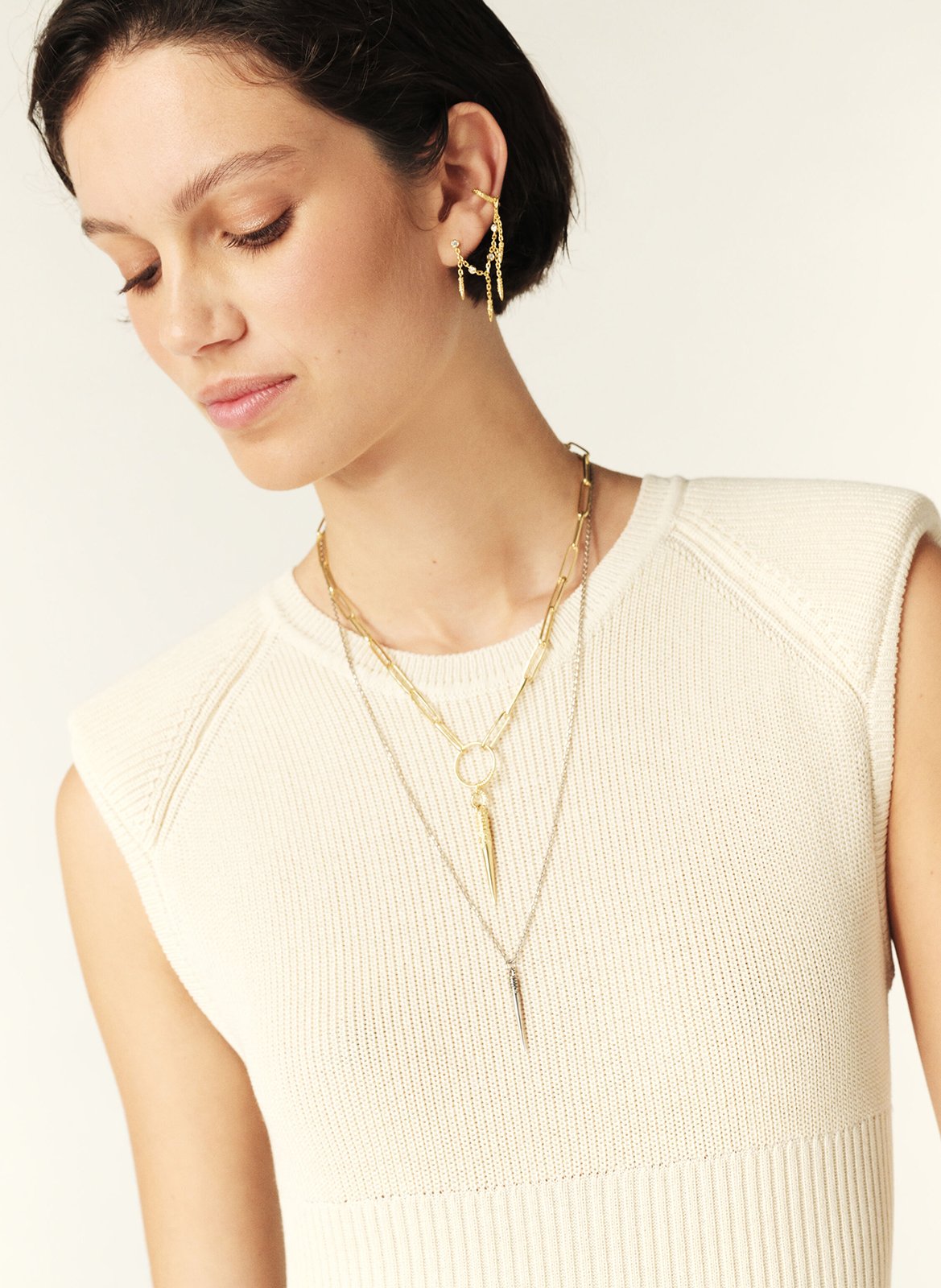 Robe longue droite col rond  BA&SH Beige