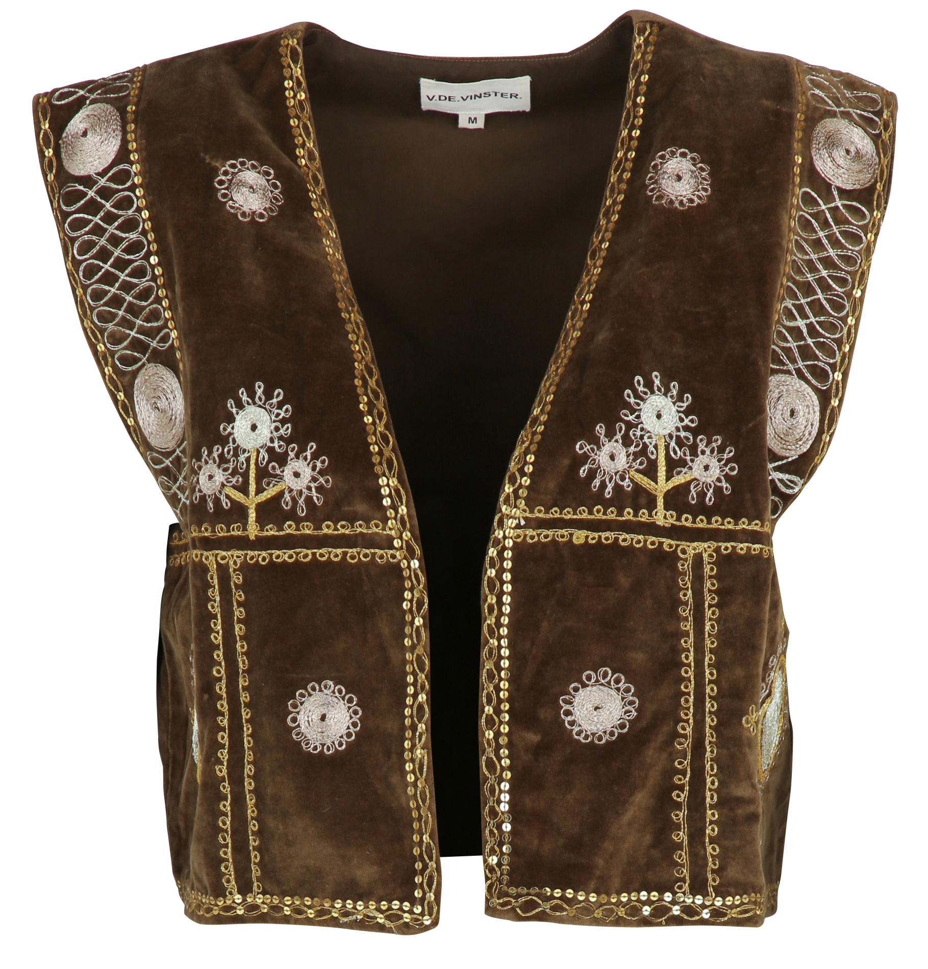Velvet short bolero with embroidery V DE VINSTER Khaki