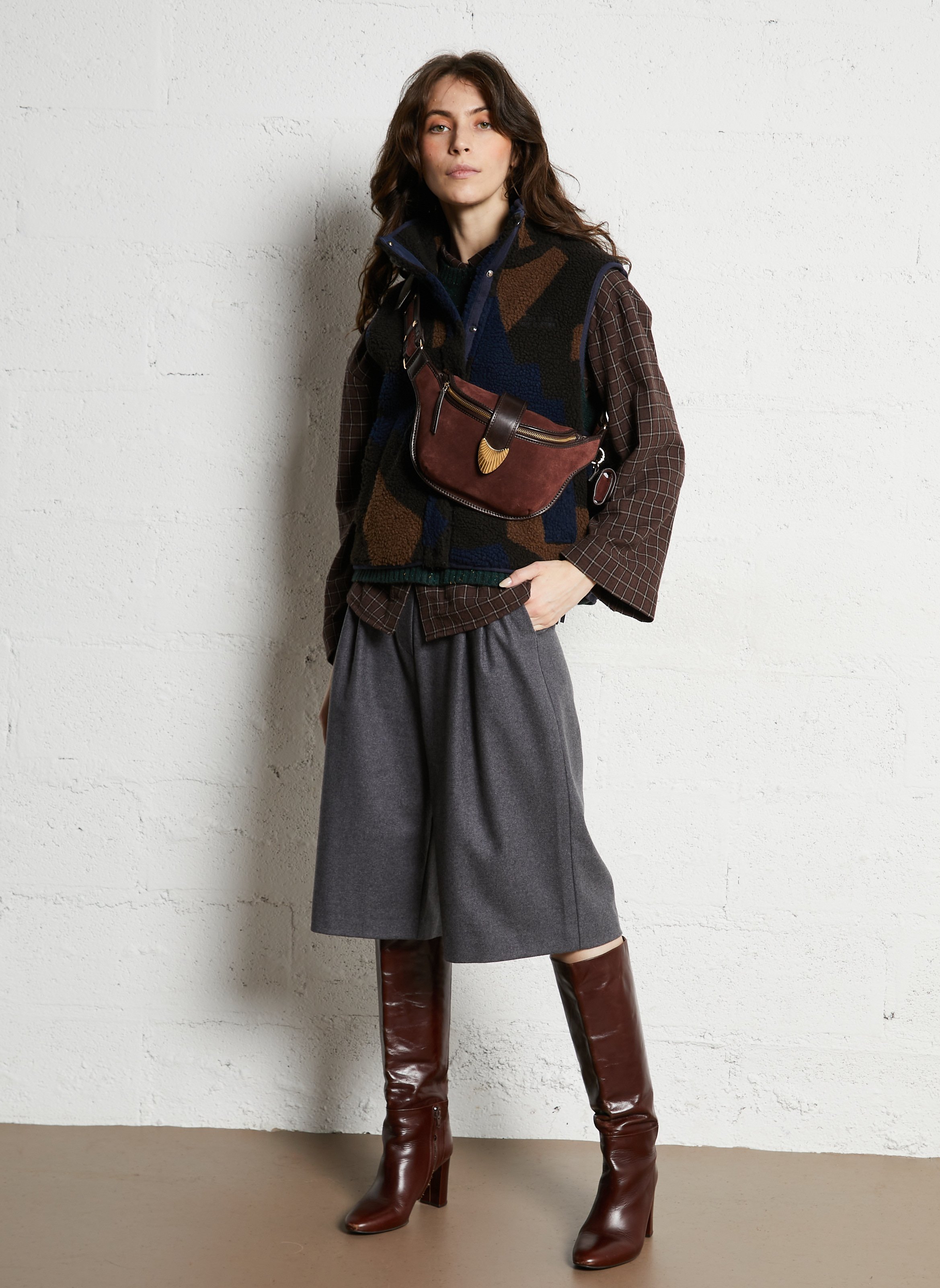 Sac banane en cuir  MAISON 123 Rouge