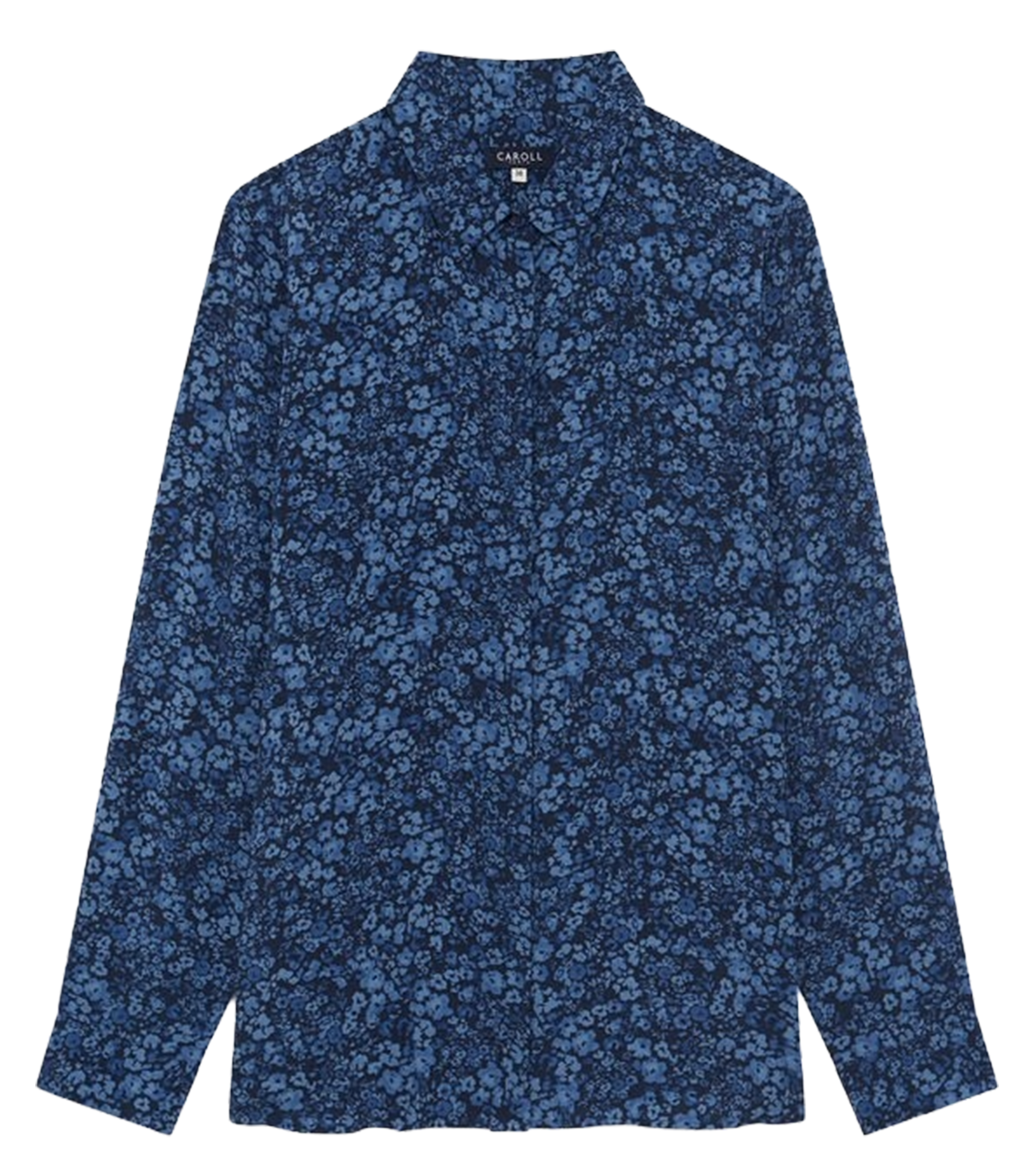 Straight printed shirt with classic collar CAROLL Blue