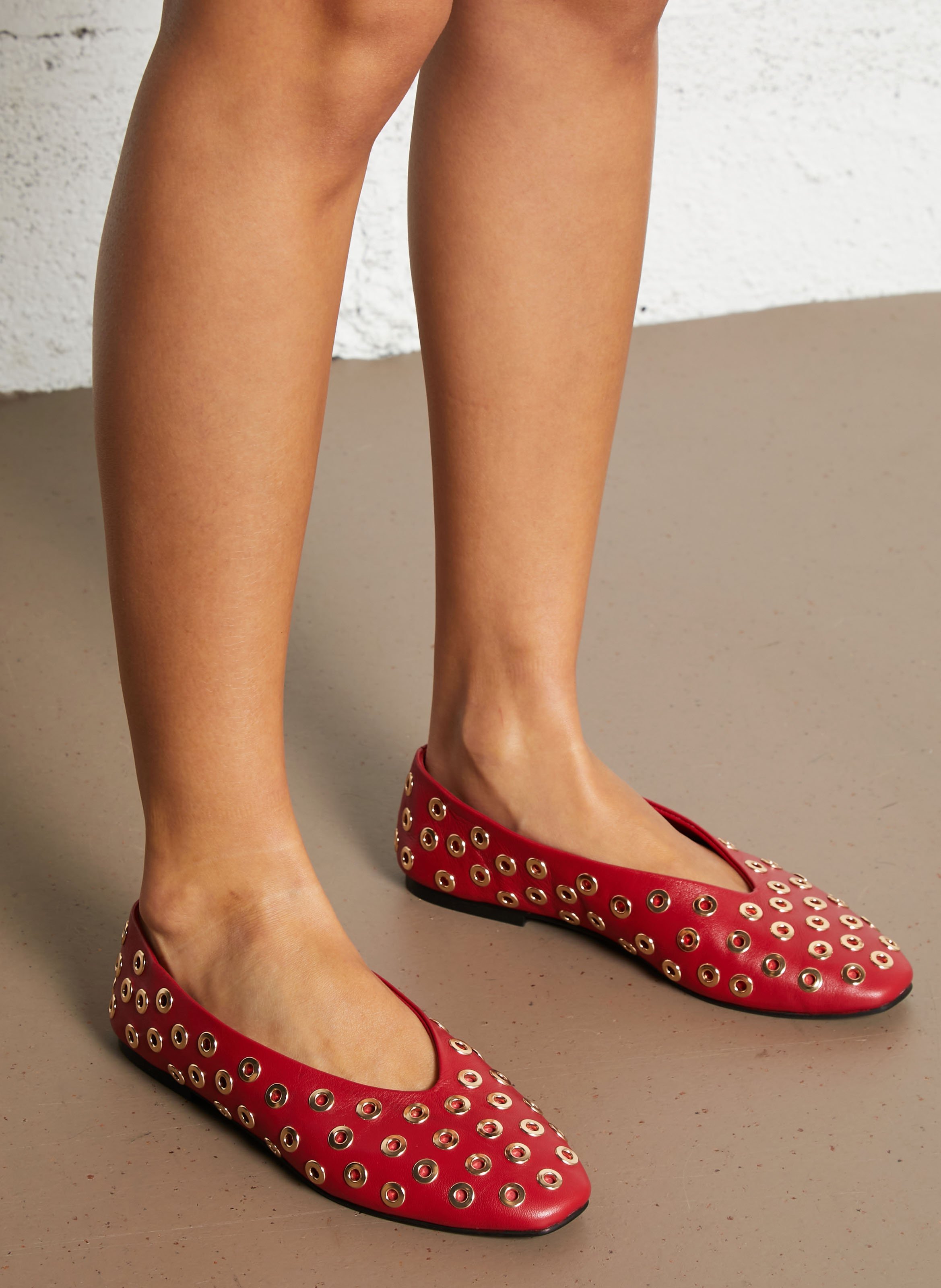 Ballerines en cuir BERENICE Rouge