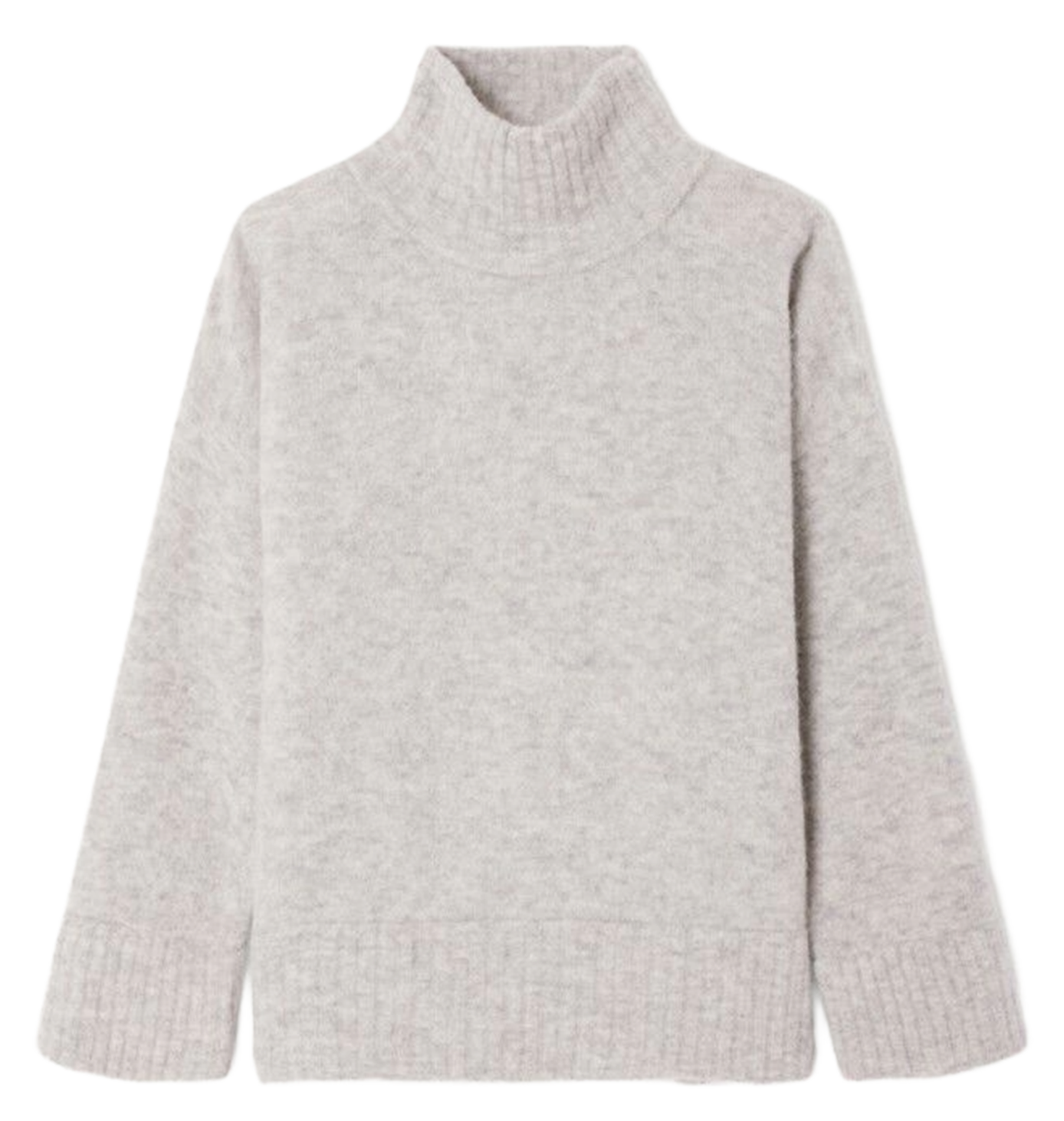 Pull col montant en maille chinée AMERICAN VINTAGE Gris