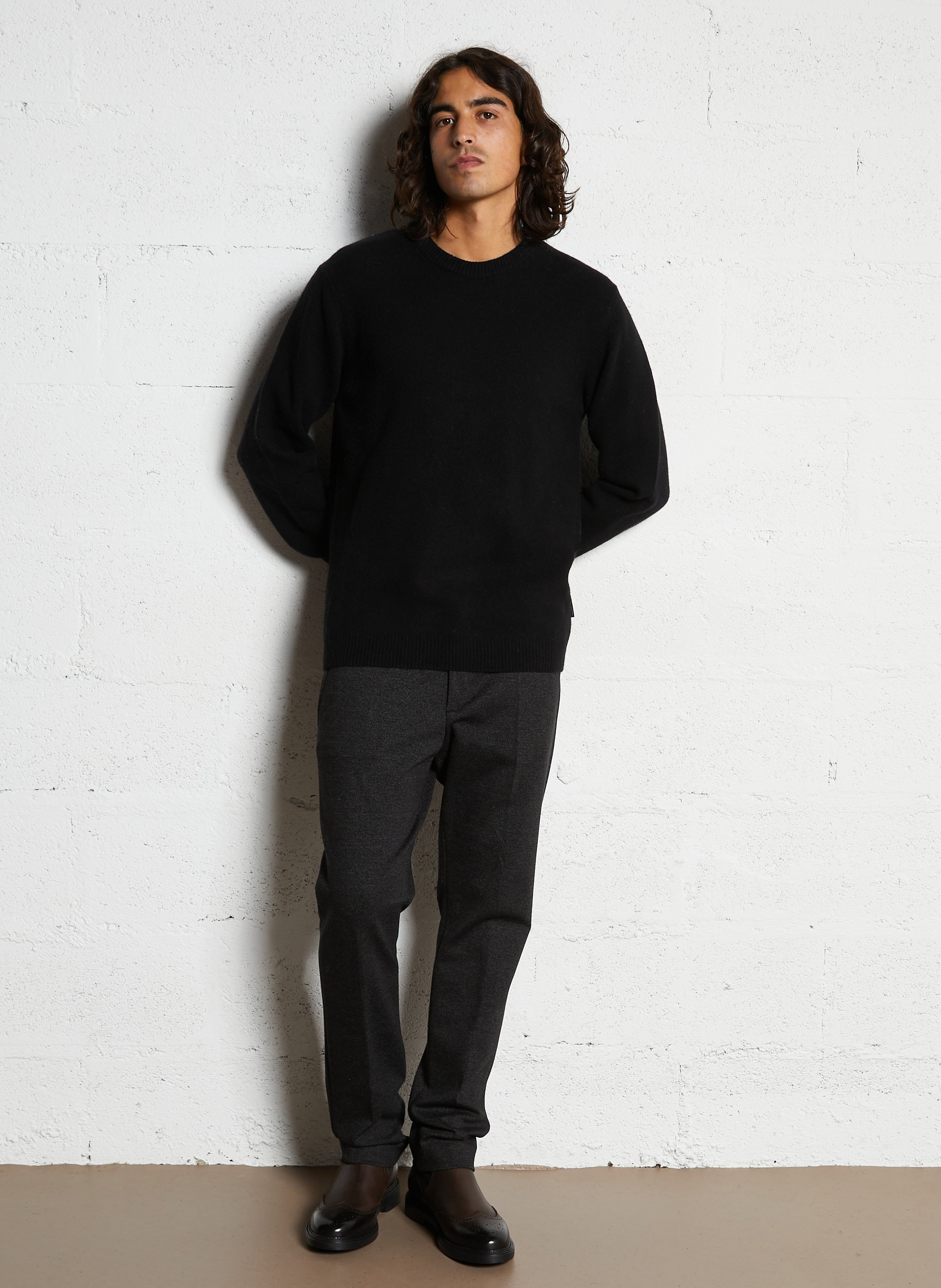 Casual melierte Slim-Fit Hose IKKS Schwarz