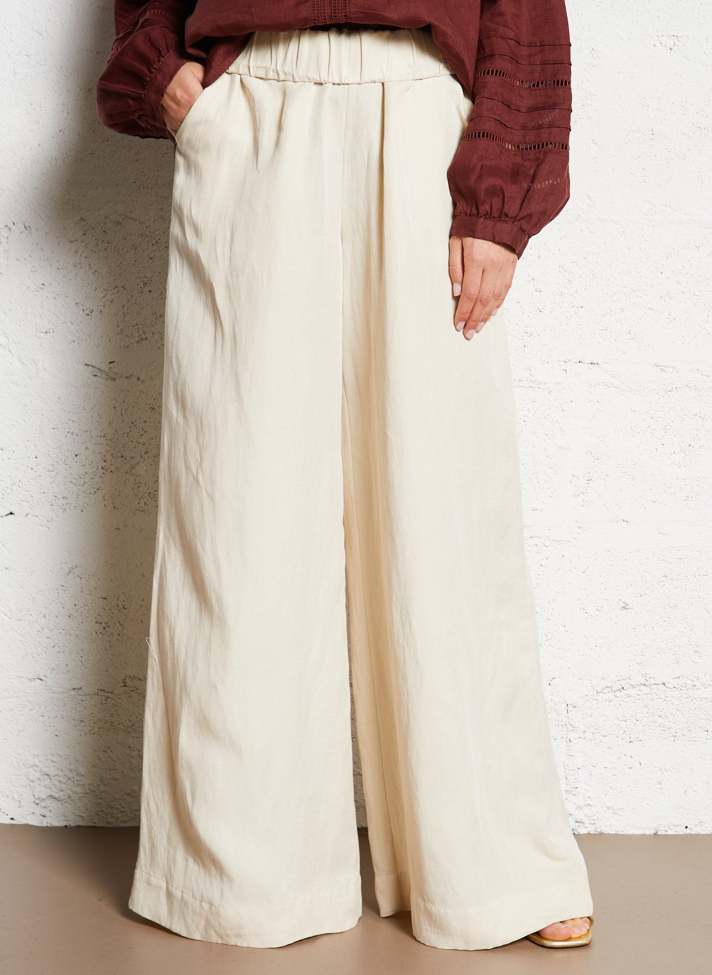 Azawood high-waisted wide-leg trousers JC SOPHIE Beige