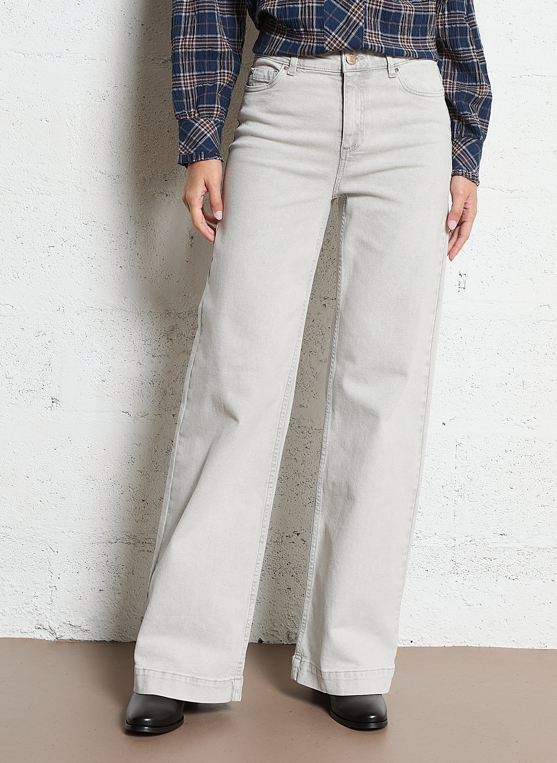 Jean droit en coton mélangé MAISON 123 Gris