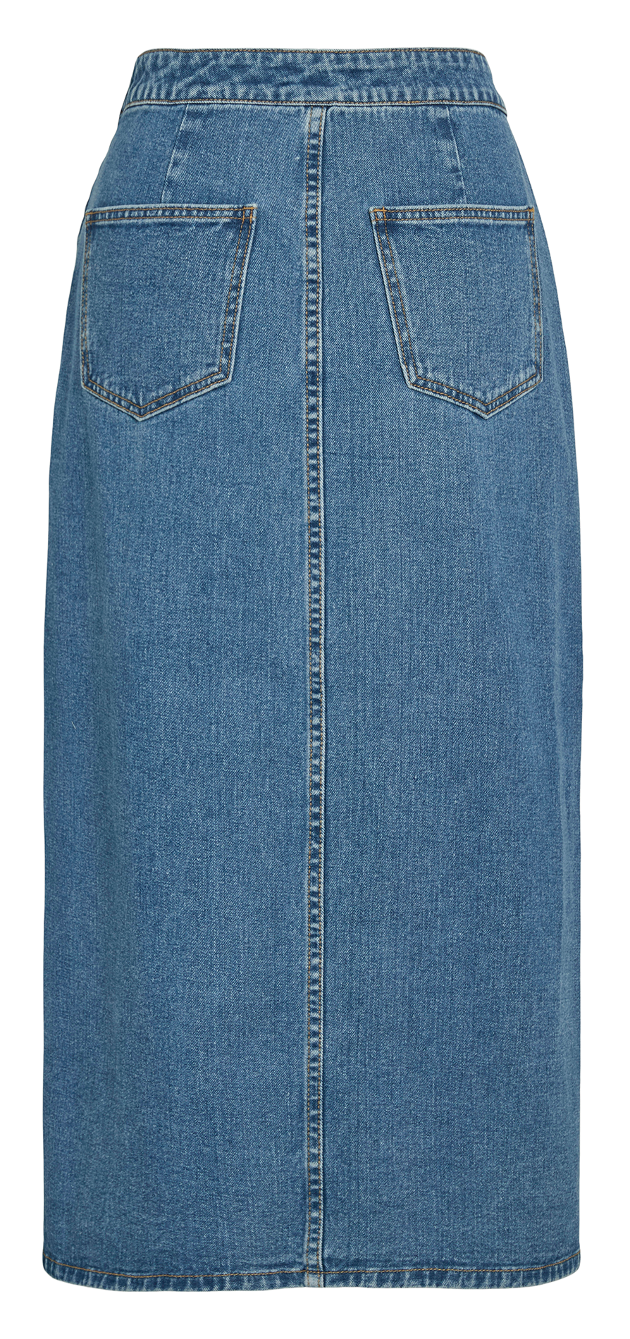 Jupe midi en denim de coton  VILA Bleu