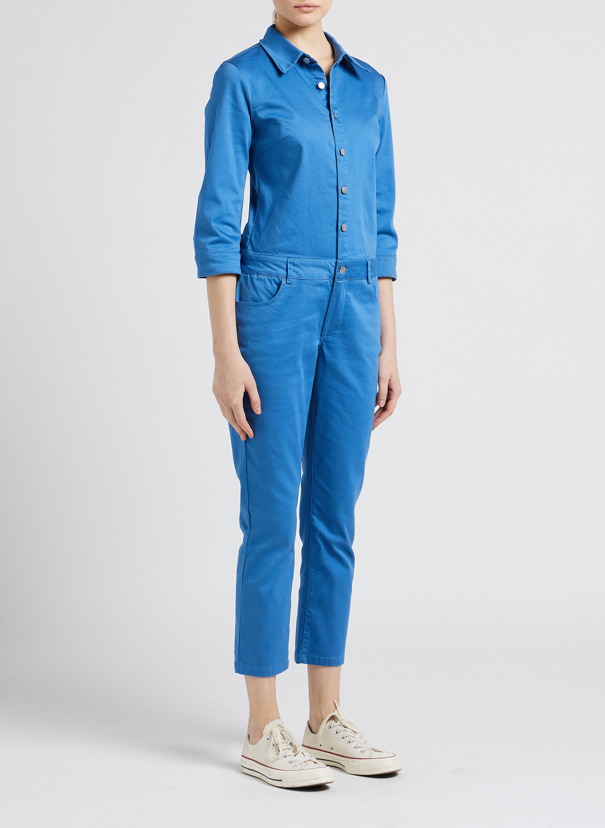 Combinaison col classique en coton mélangé  VILA Bleu