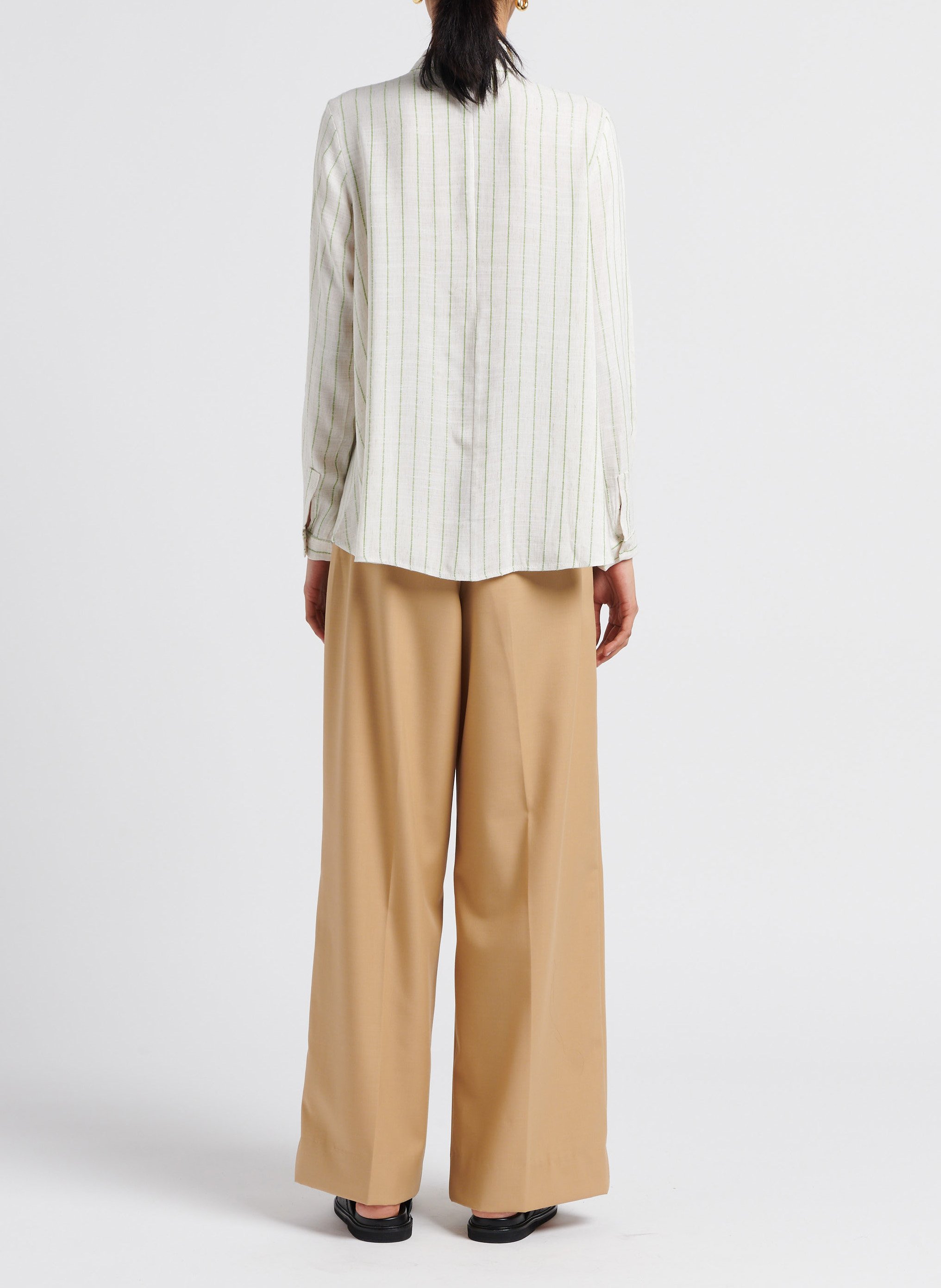 Wijde bandplooibroek SECOND FEMALE Beige