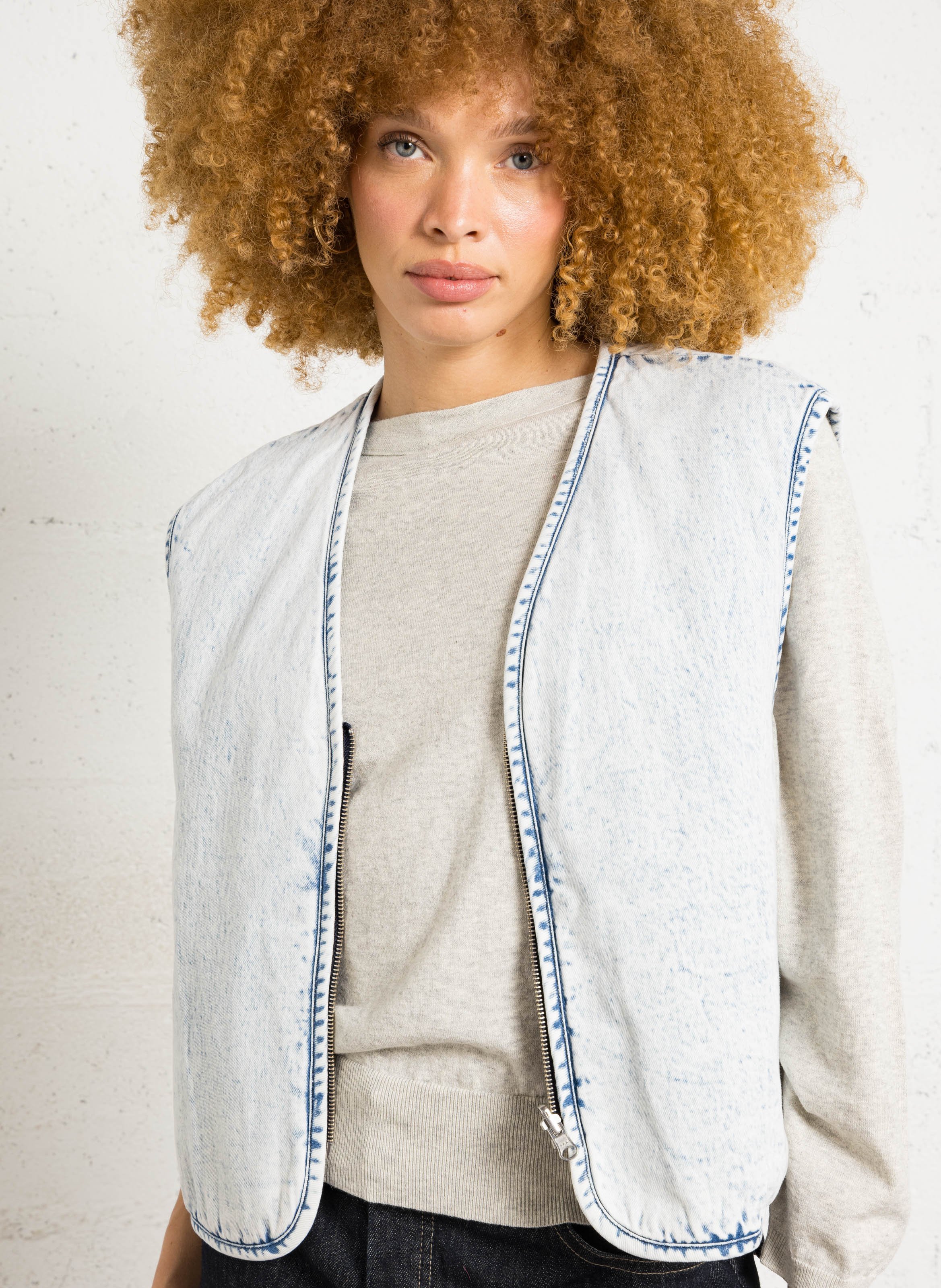 Wende-V-Ausschnitt-Jacke BELLEROSE Grau