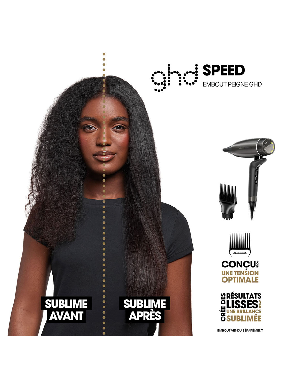 COMB NOZZLE FOR GHD SPEED HAIR DRYER GHD Noir