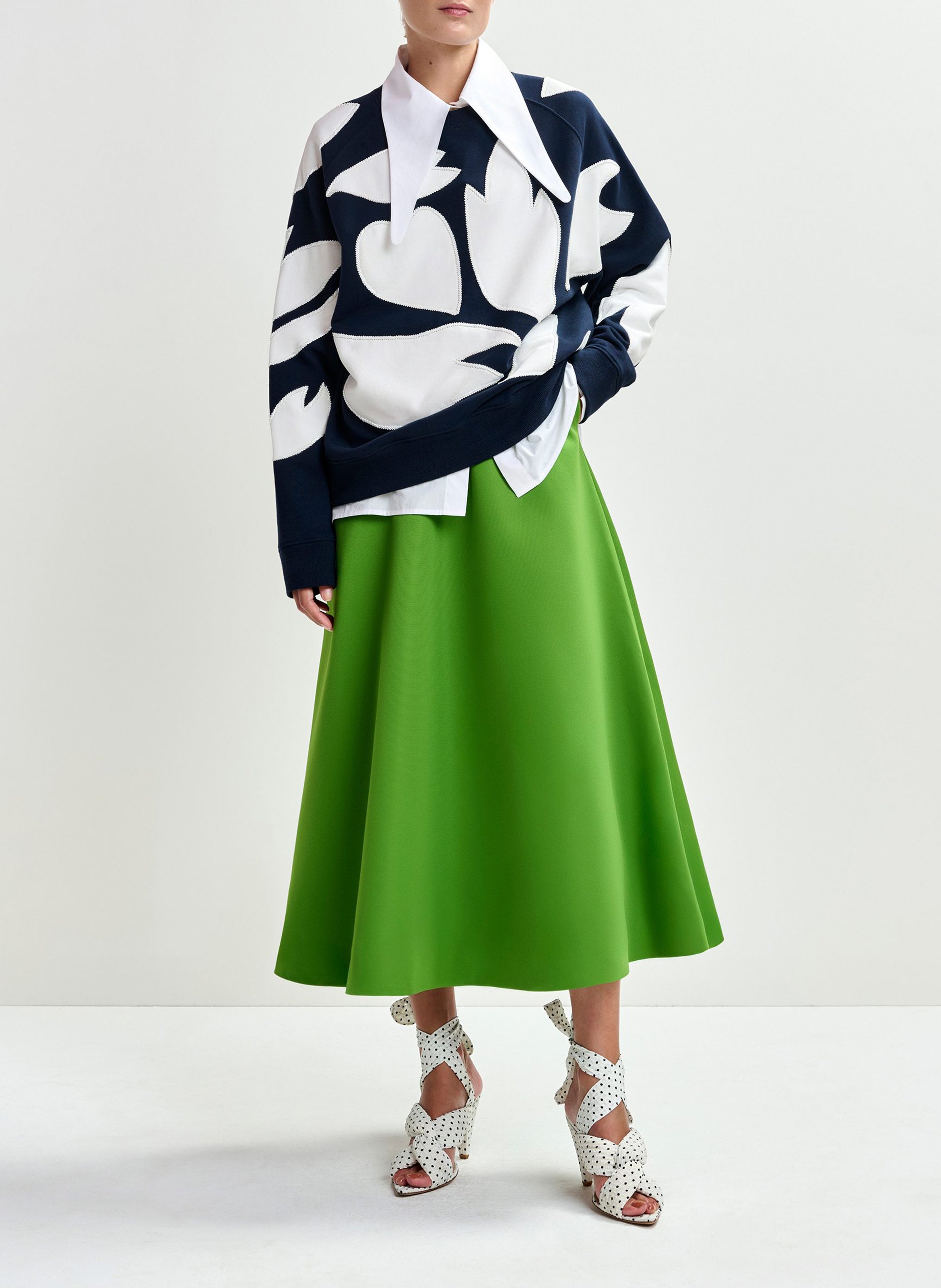 Oversized Sweatshirt with Embroidered Patches ESSENTIEL ANTWERP Blue