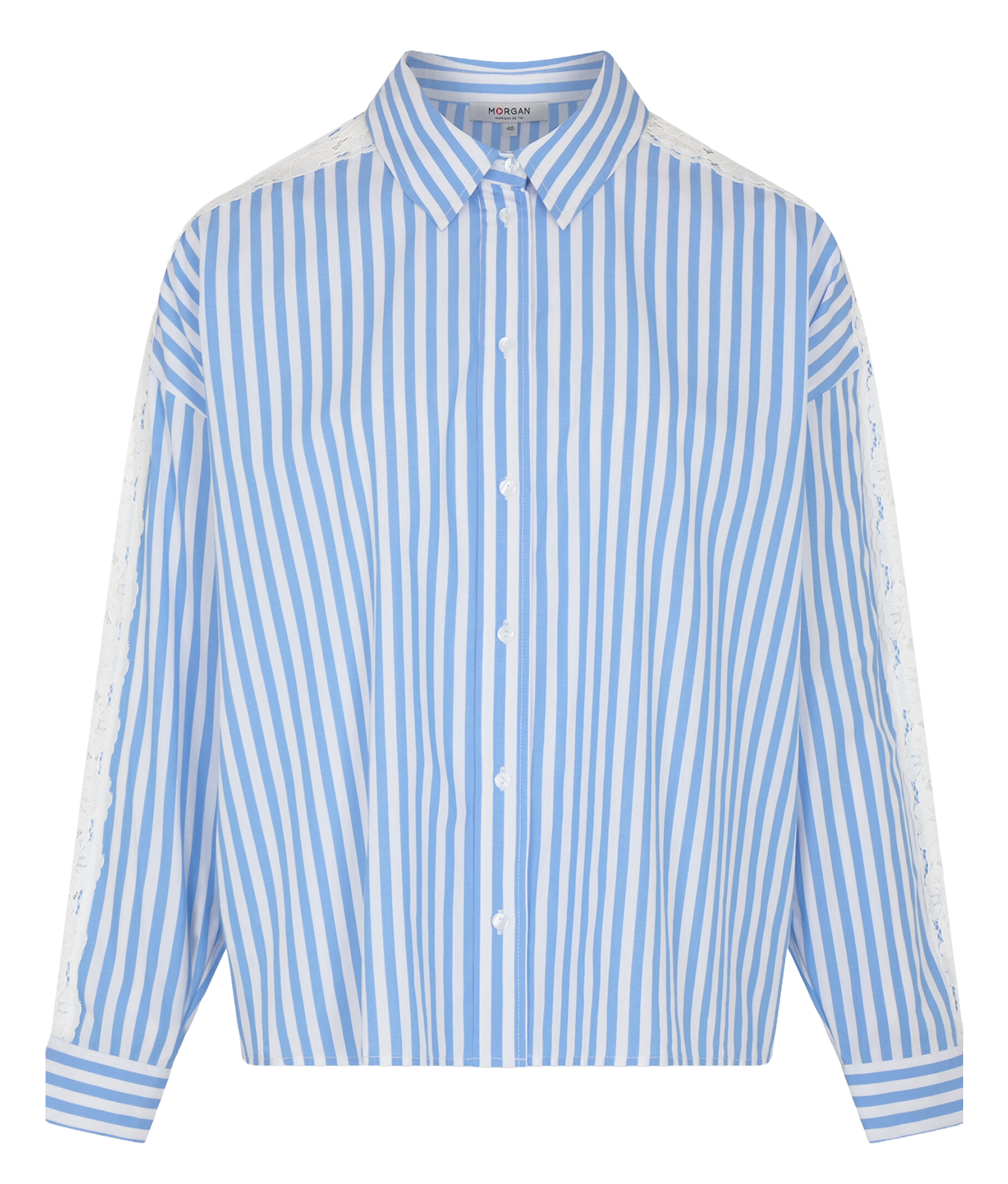 Chemise oversize col classique en coton MORGAN Multicolore