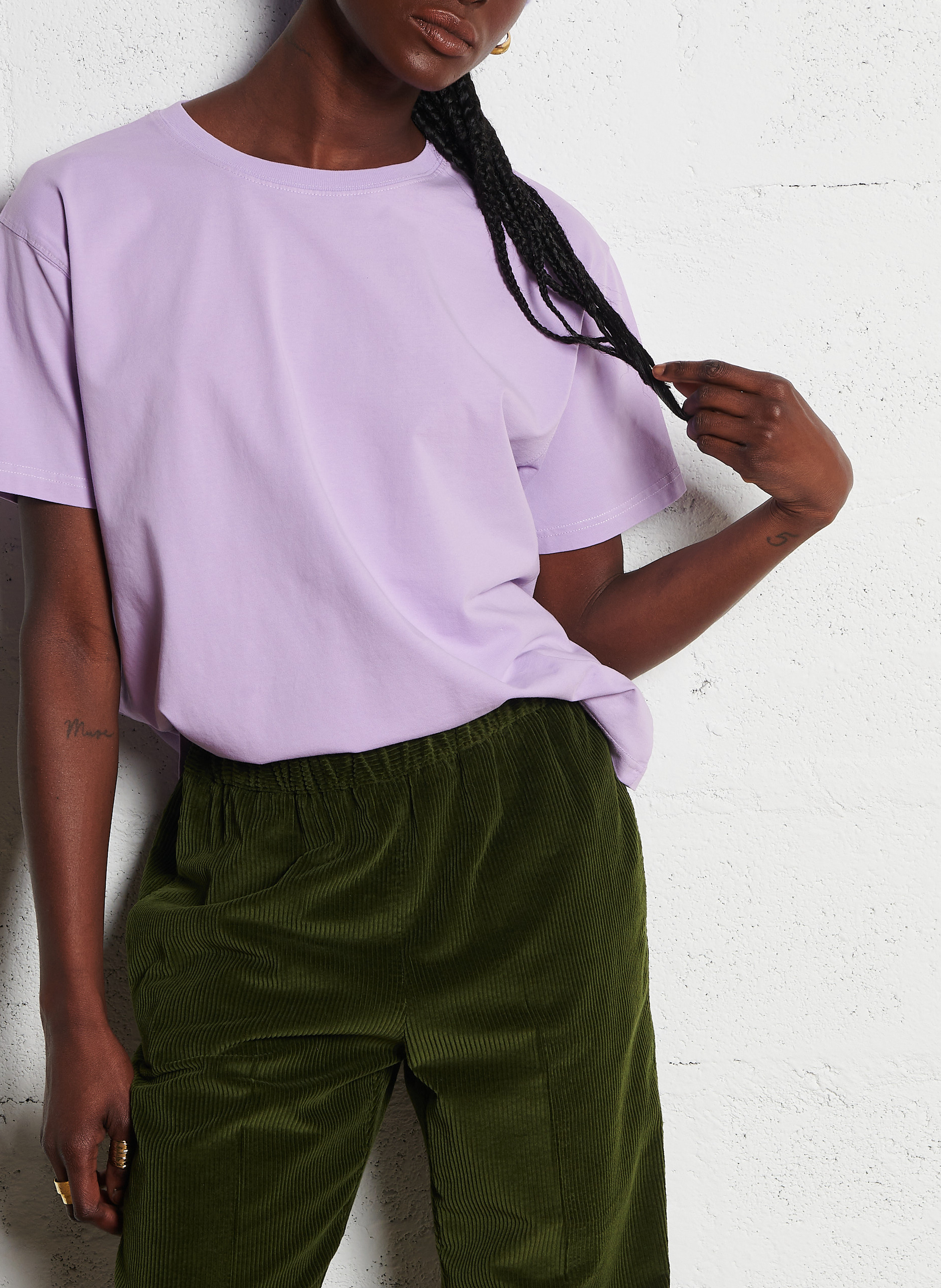 Katoenen T-shirt met ronde hals  AMERICAN VINTAGE Violet