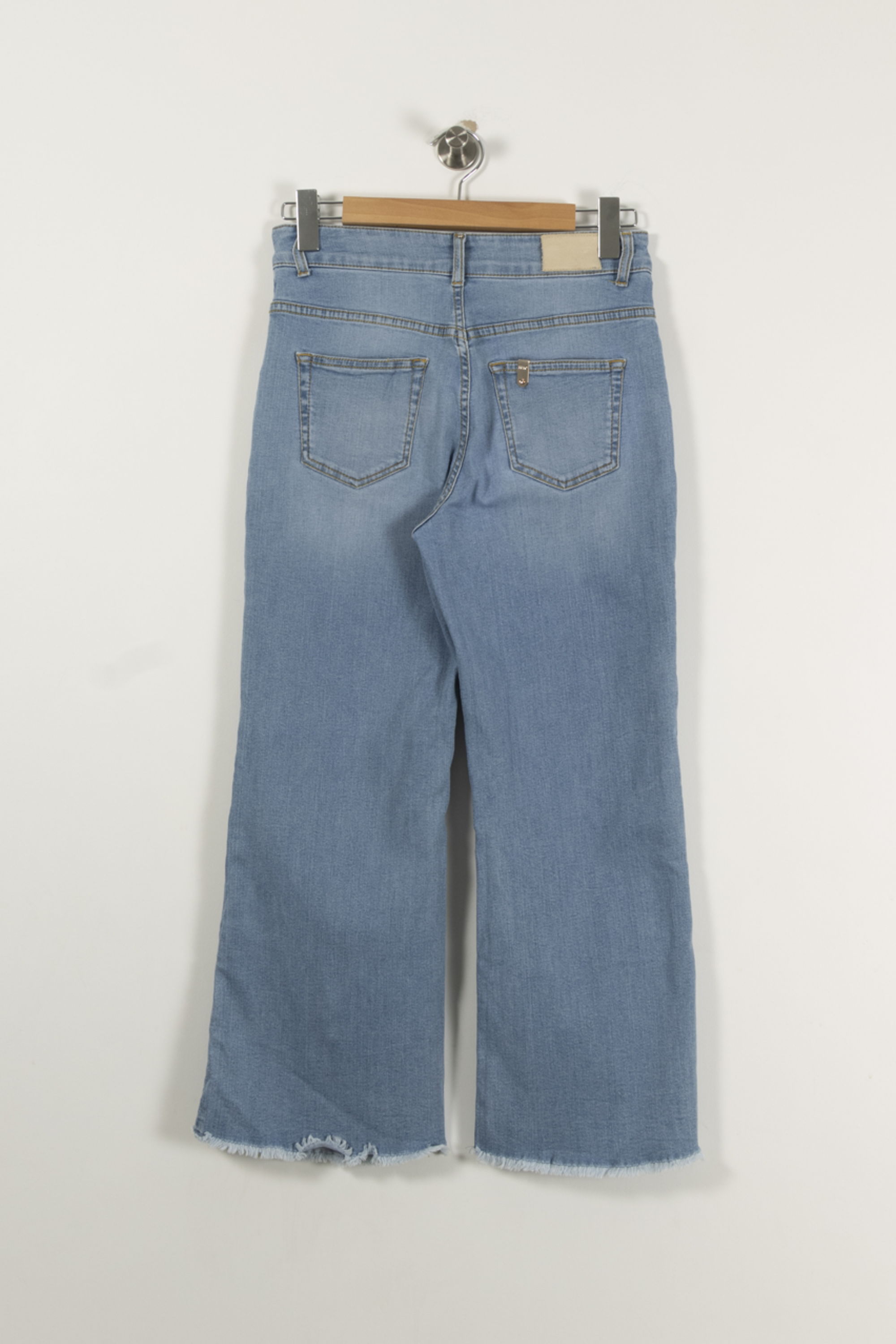 Cropped slim jeans with studs LIU JO - SECONDE MAIN Blue