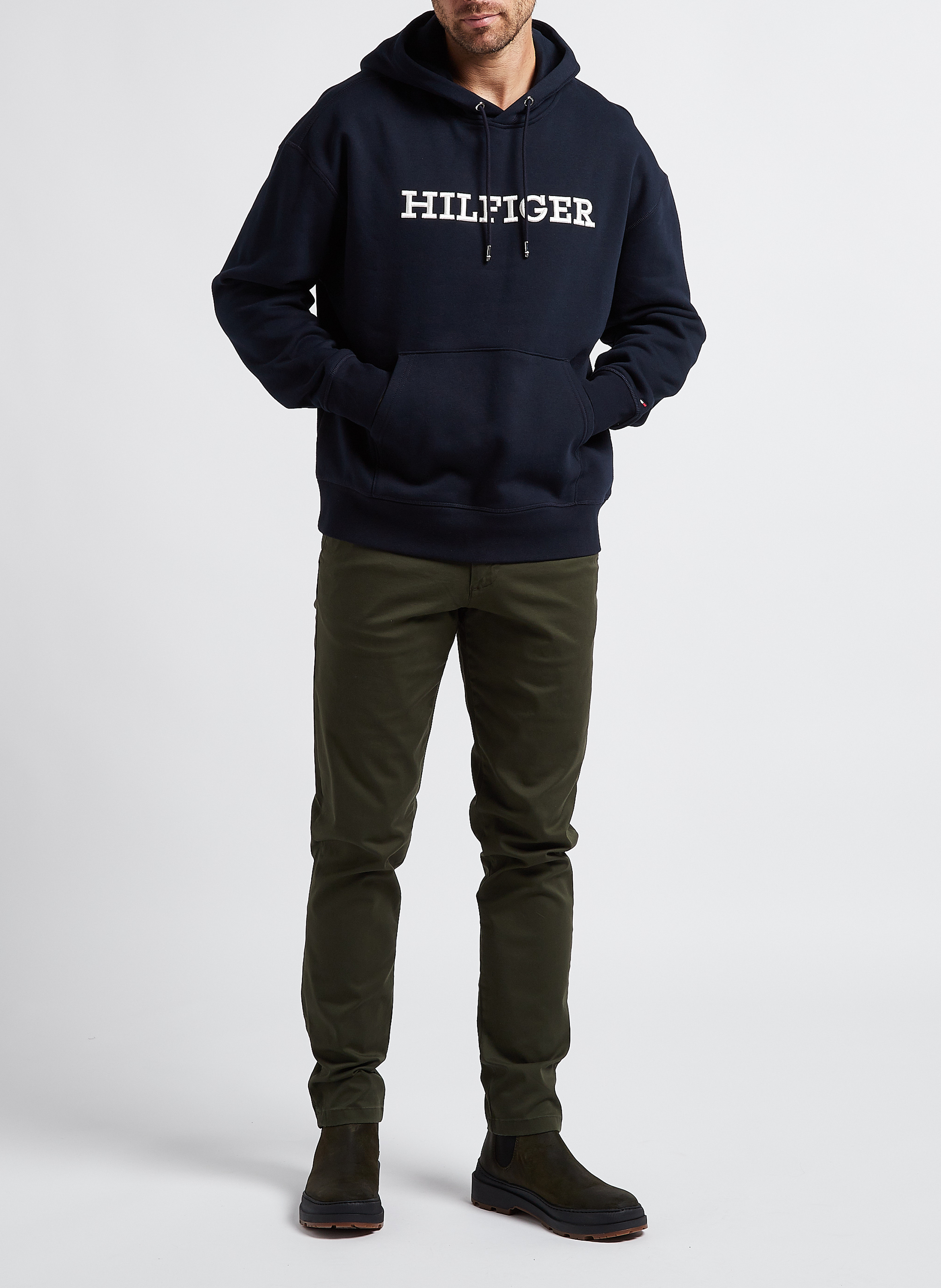 Slim-fit cotton chinos SELECTED Green