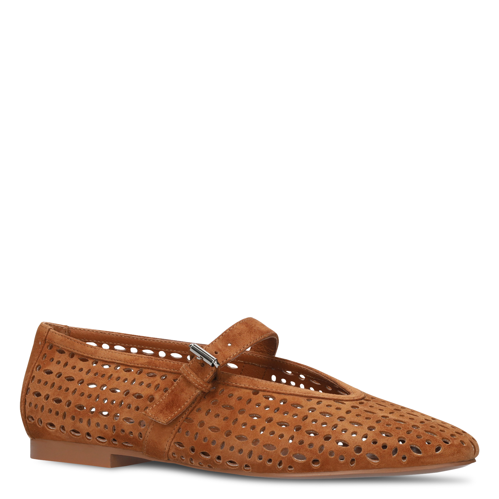 Perforated leather ballet flats BIBI LOU Brown