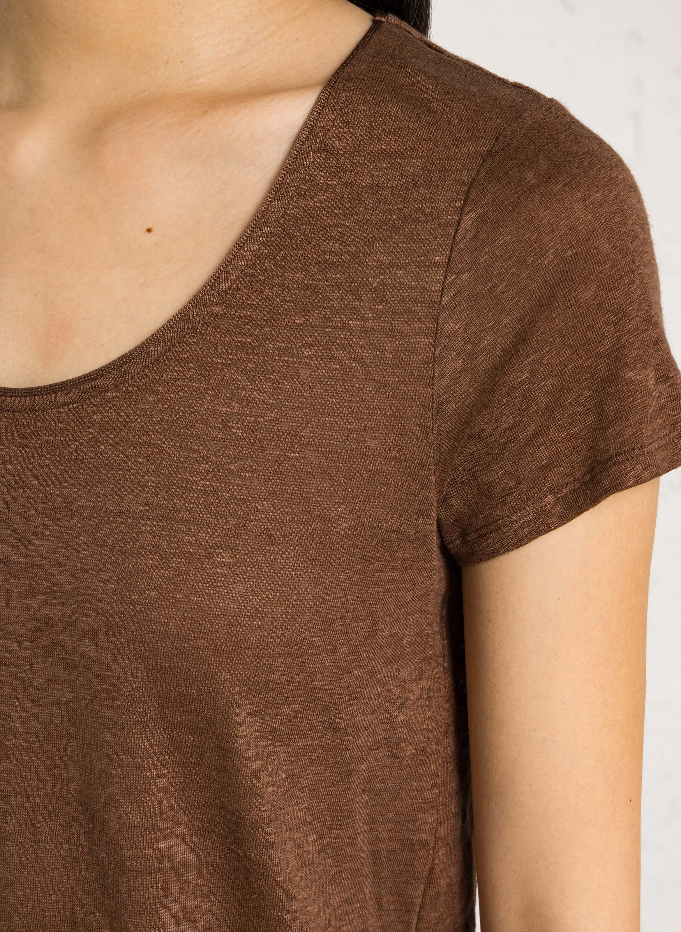 Tee-shirt col rond en lin SUD EXPRESS Marron