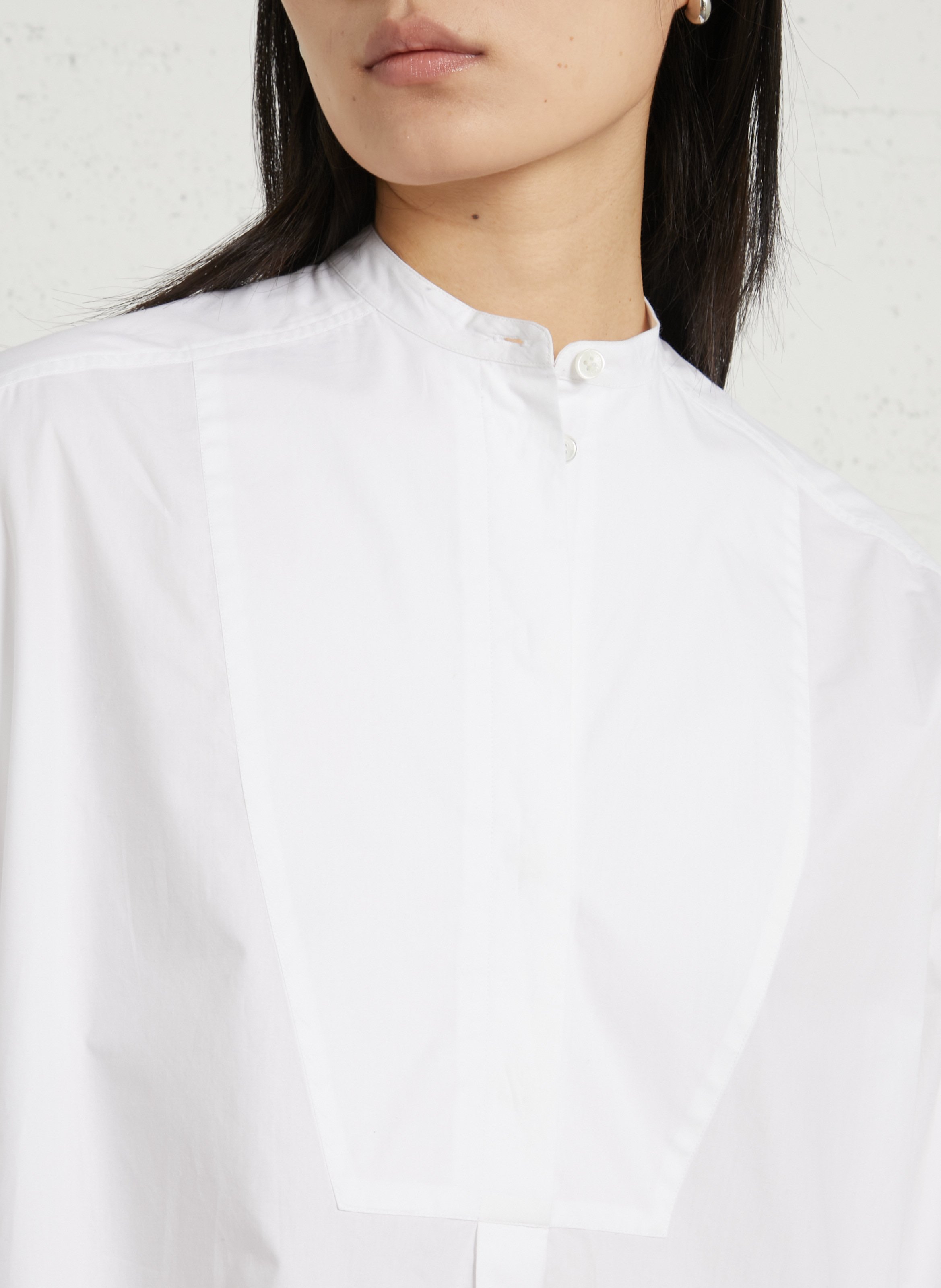 Robe longue col rond en coton LAURENCE BRAS Blanc