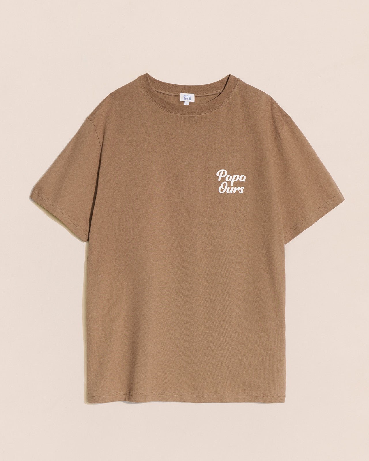 T-shirt papa ours en coton bio EMOI EMOI Marron
