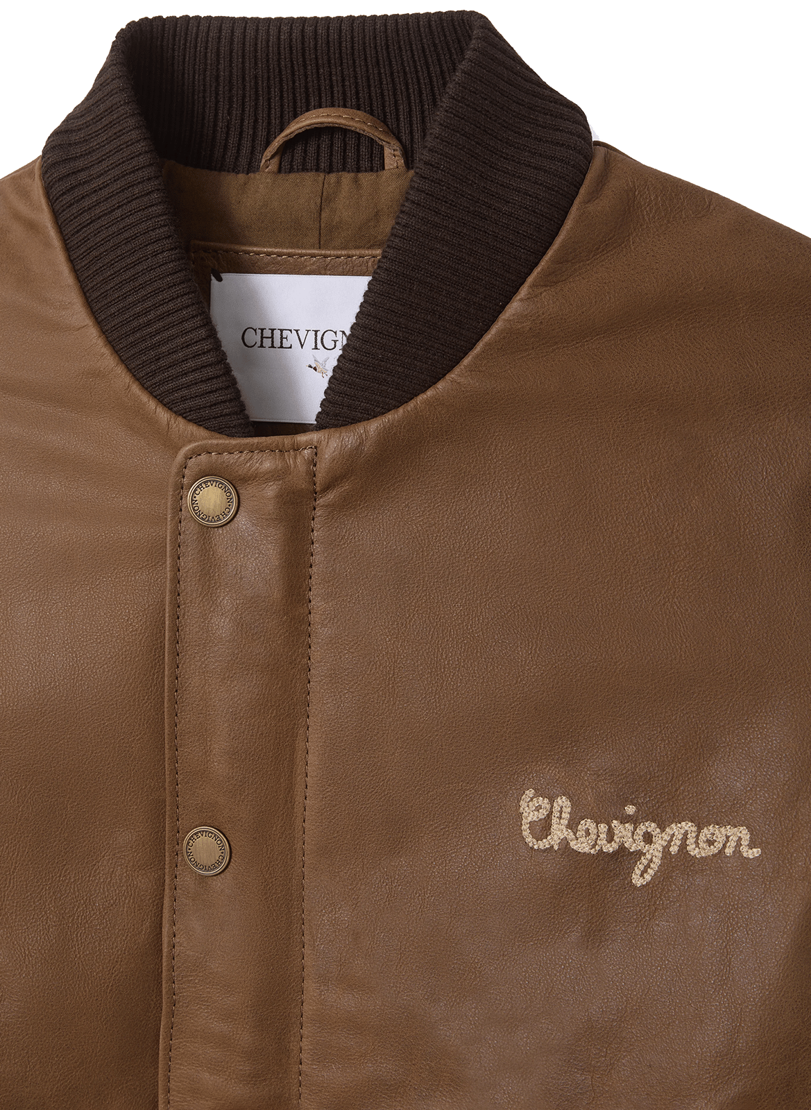 Oversize jacket with varsity collar CHEVIGNON Brown