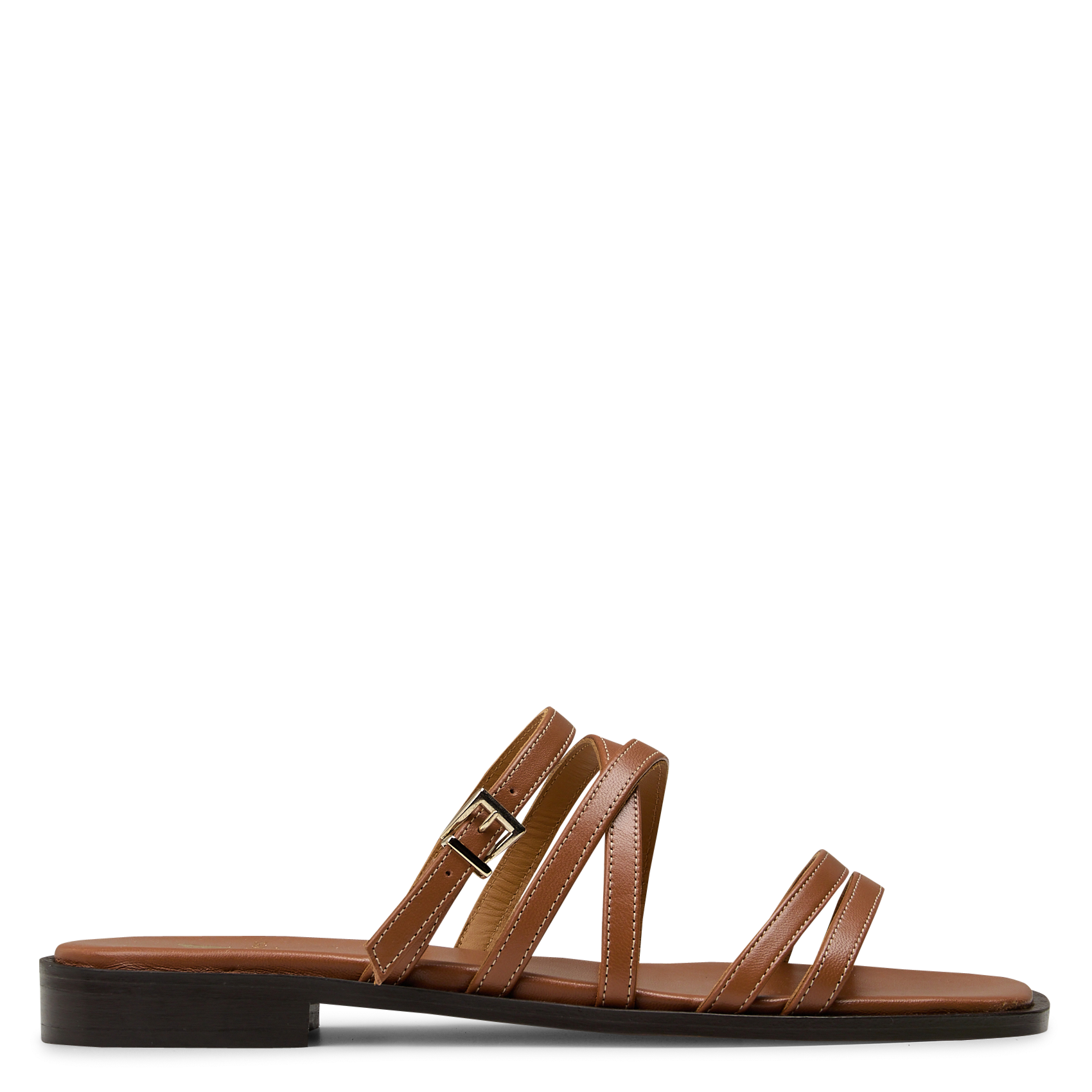 Flache Kalbsleder-Sandalen BOBBIES