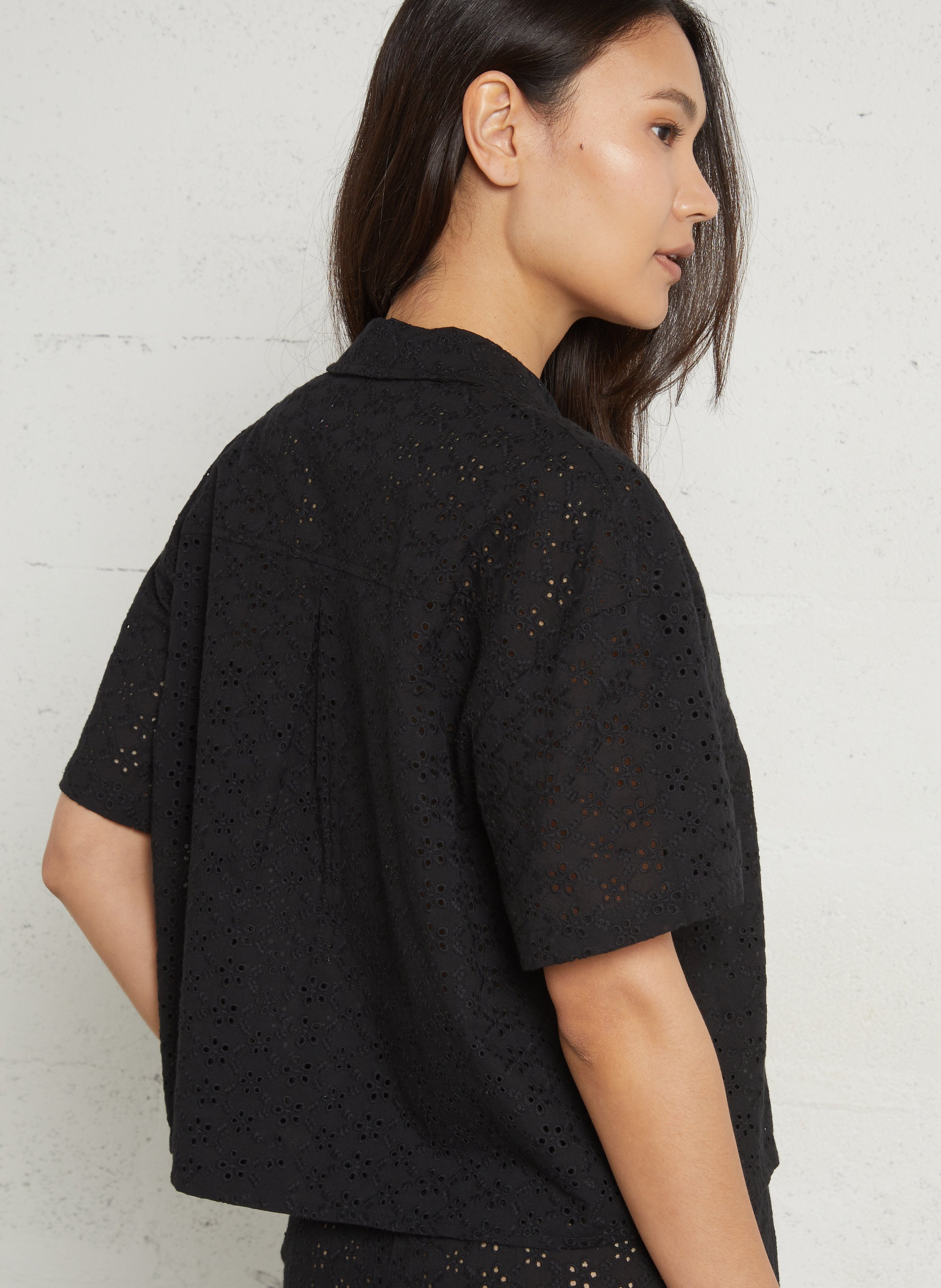 Blouse met klassieke kraag LA NOUVELLE Zwart