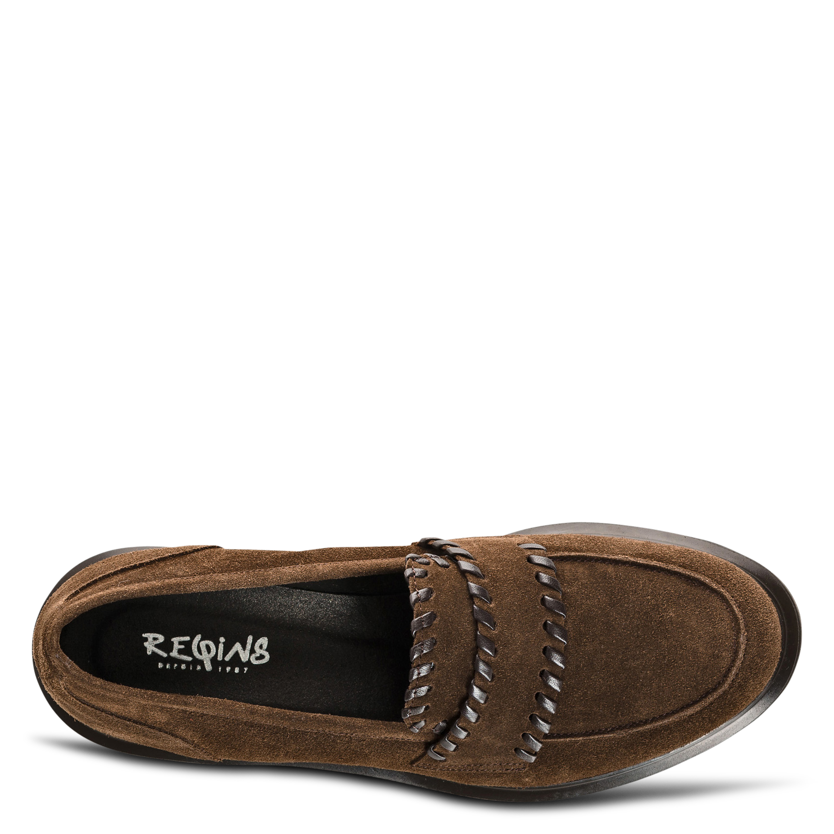 Mocassins velours en cuir REQINS Marron