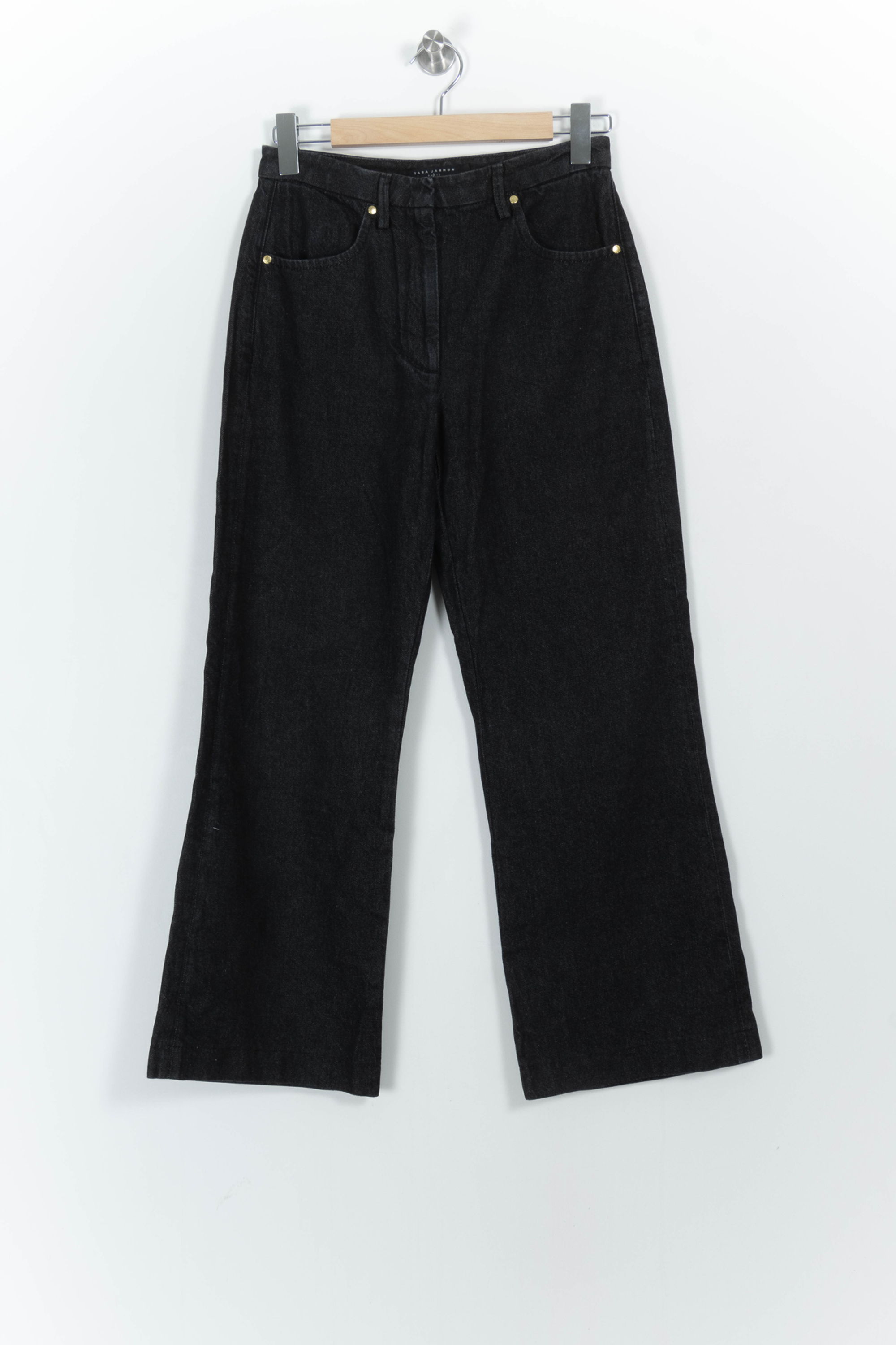Cropped slim jeans with studs TARA JARMON - Seconde Main Black